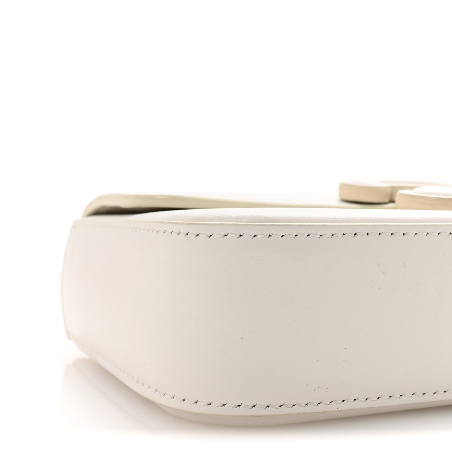 Shiny Calfskin Cuir Triomphe Chain Shoulder Bag White