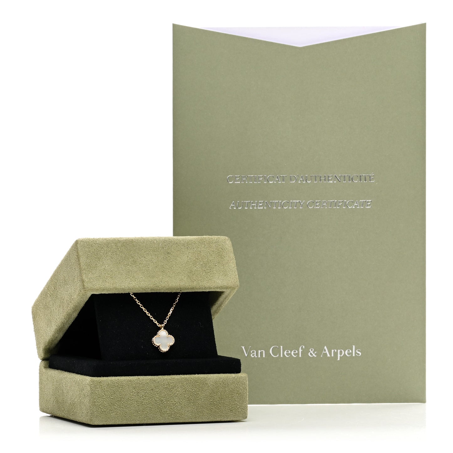 18K Yellow Gold Mother of Pearl Sweet Alhambra Pendant Necklace