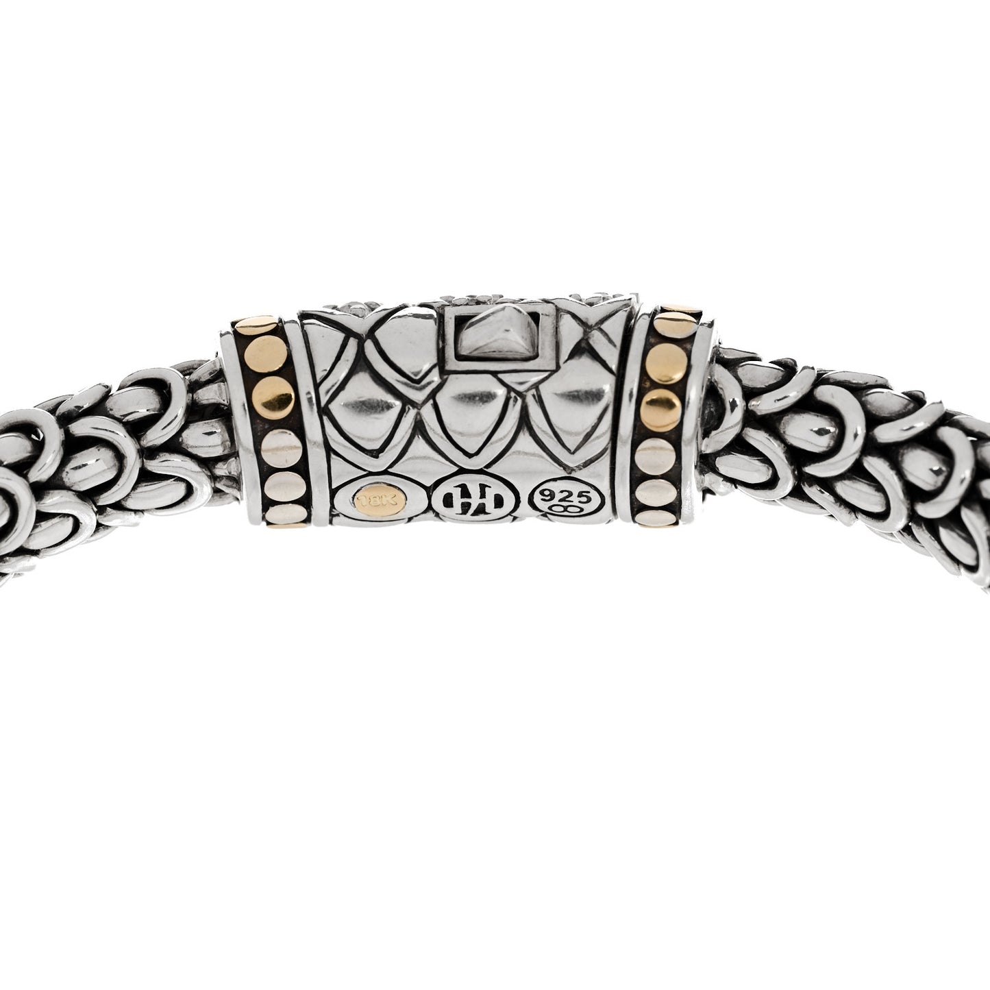 Sterling Silver 18K Yellow Gold White Topaz 8mm Naga Bracelet