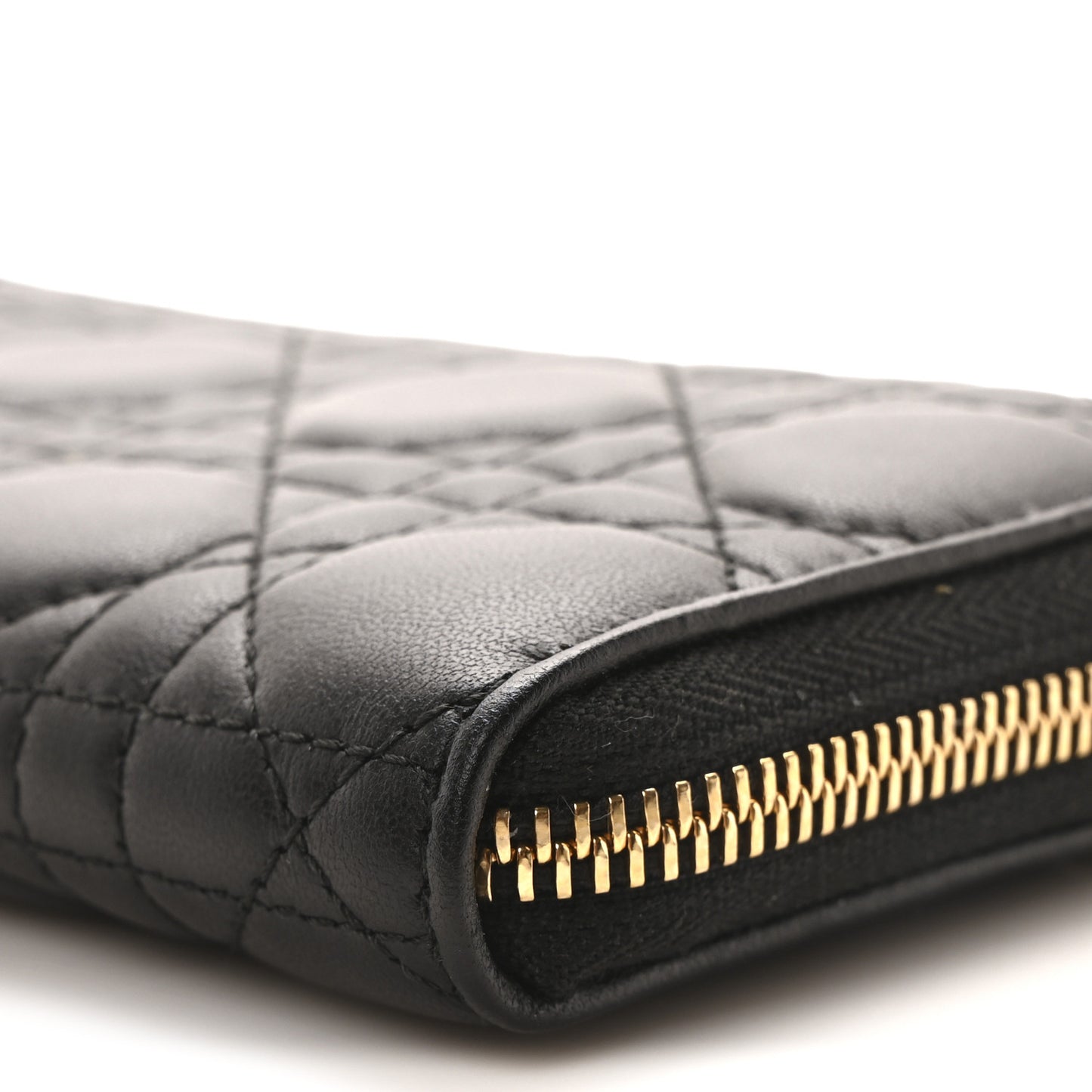 Lambskin Cannage Lady Dior Voyageur Wallet Black