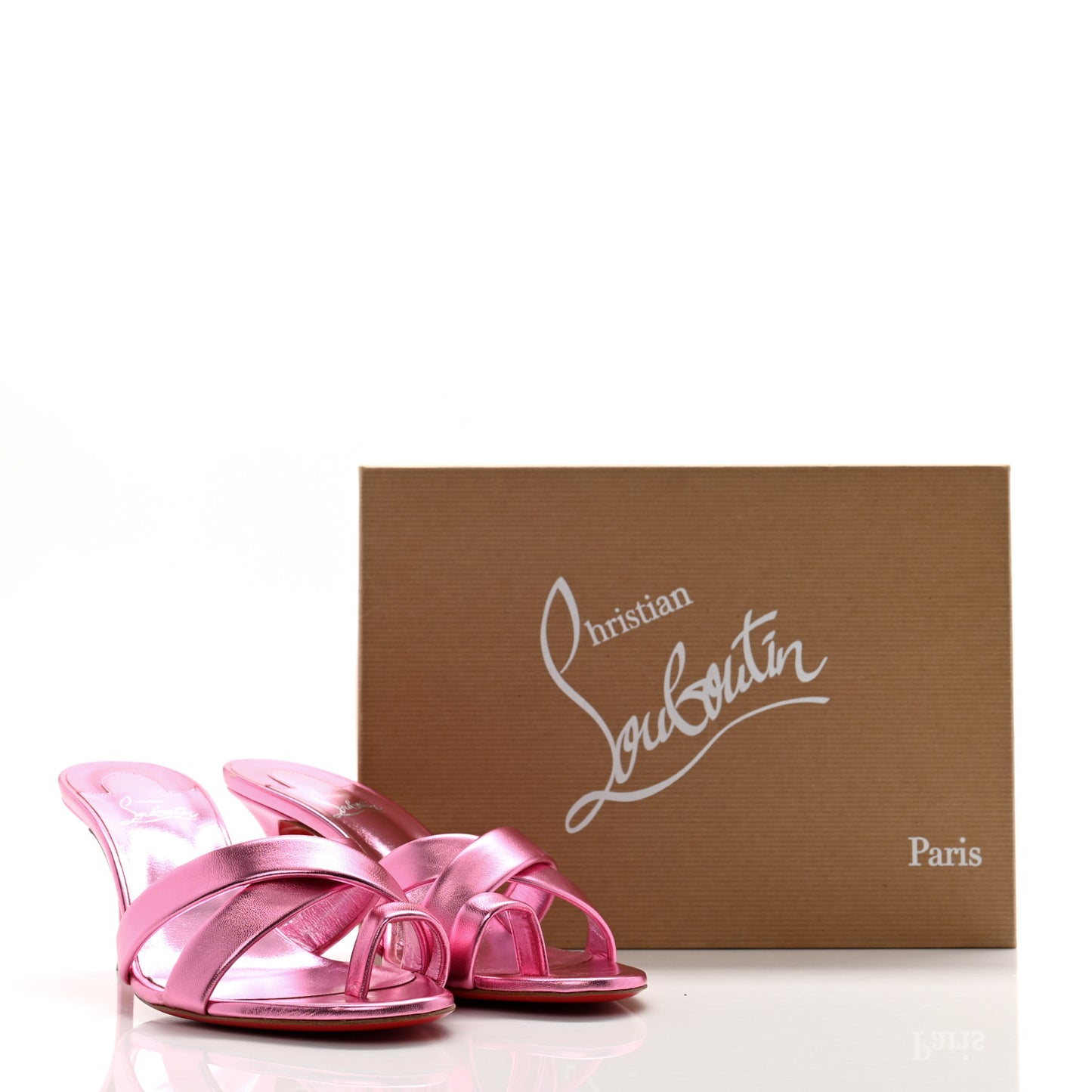 Metallic Calfskin Simply Me 70 Slide Sandals 41 Pink