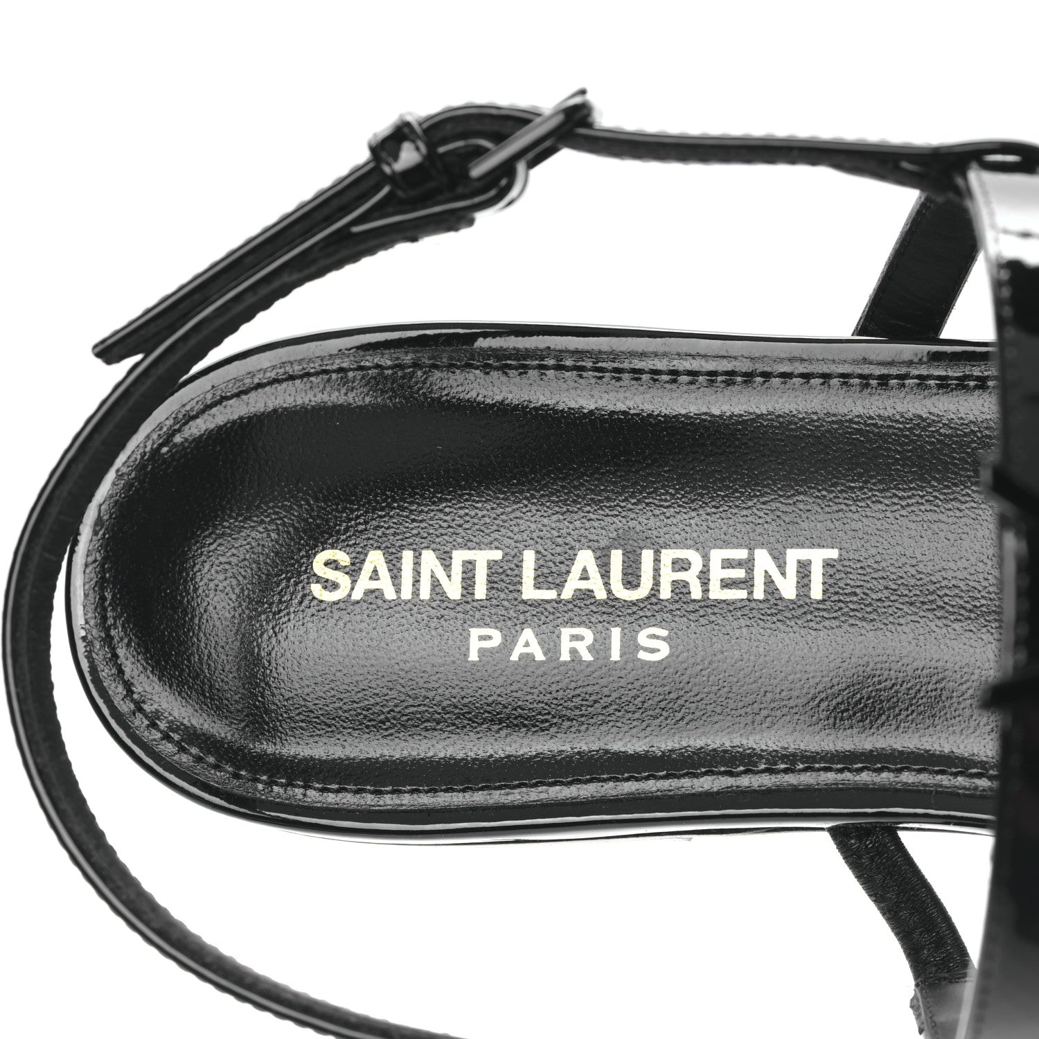 Saint Laurent Patent Calfskin Cassandra Monogram Sandals 40 Black 7 of 8