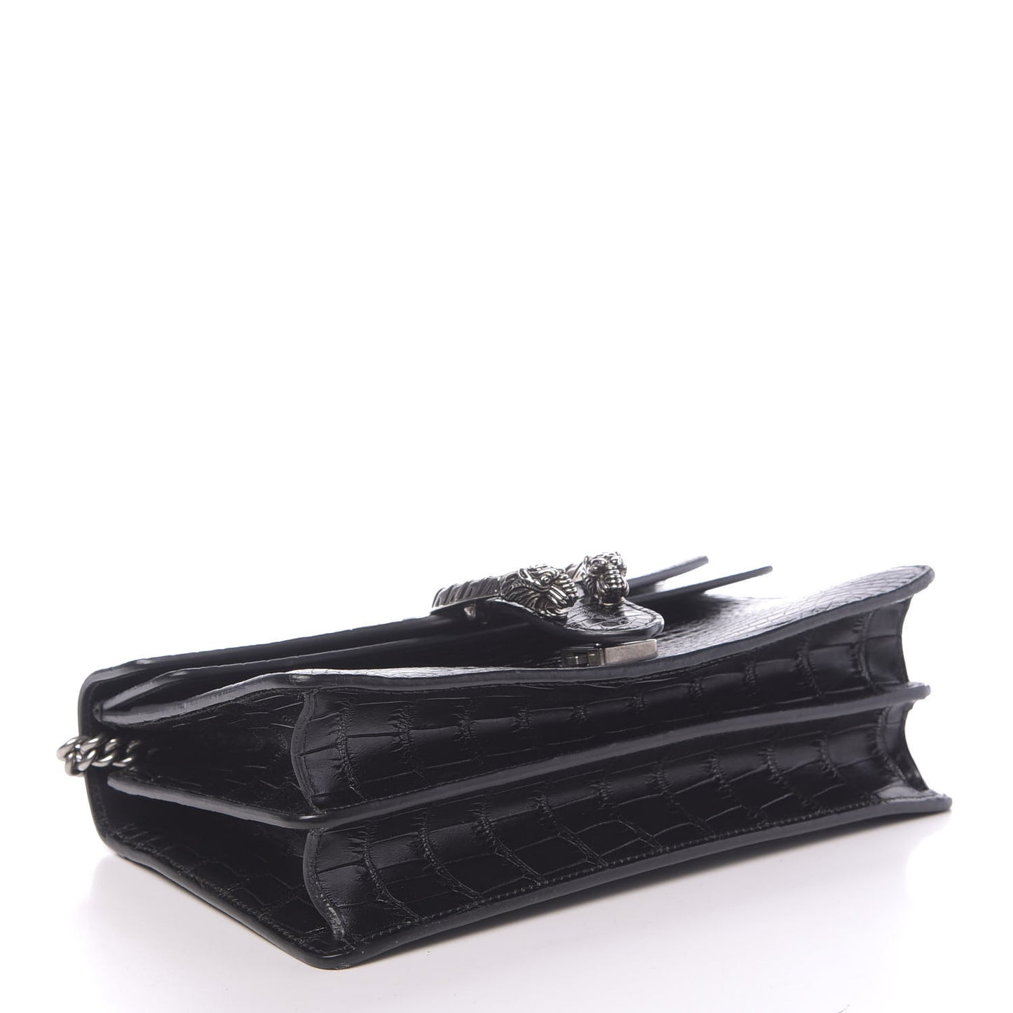 Crocodile Small Dionysus Shoulder Bag Black