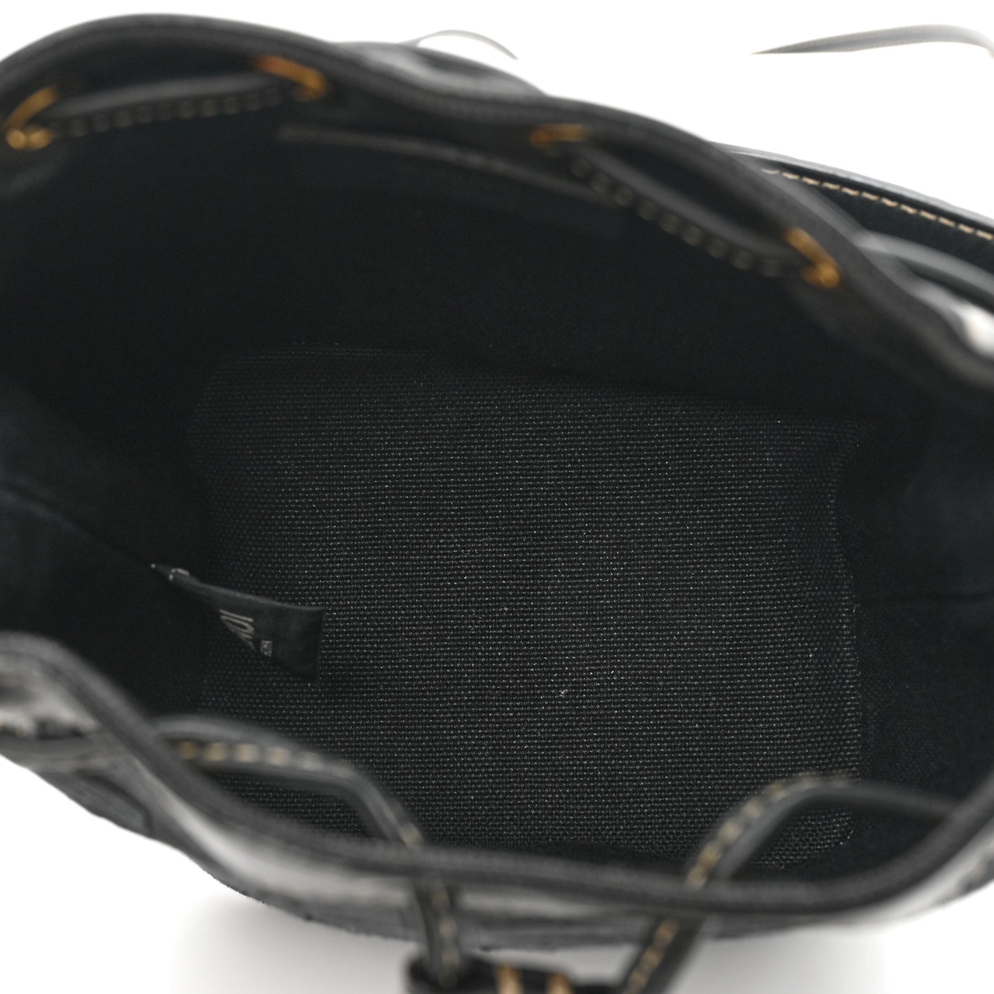Canvas Vitello King F is Fendi FF Embroidered Mini Mon Tresor Bucket Bag Black