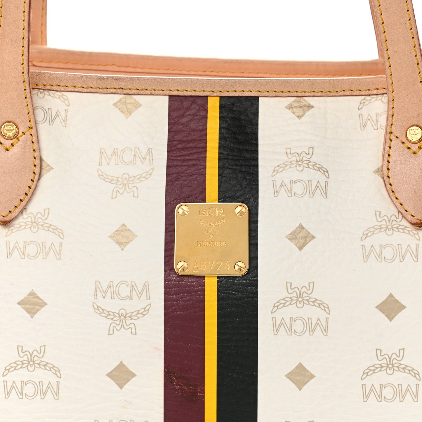 Visetos Striped Shopper Tote White