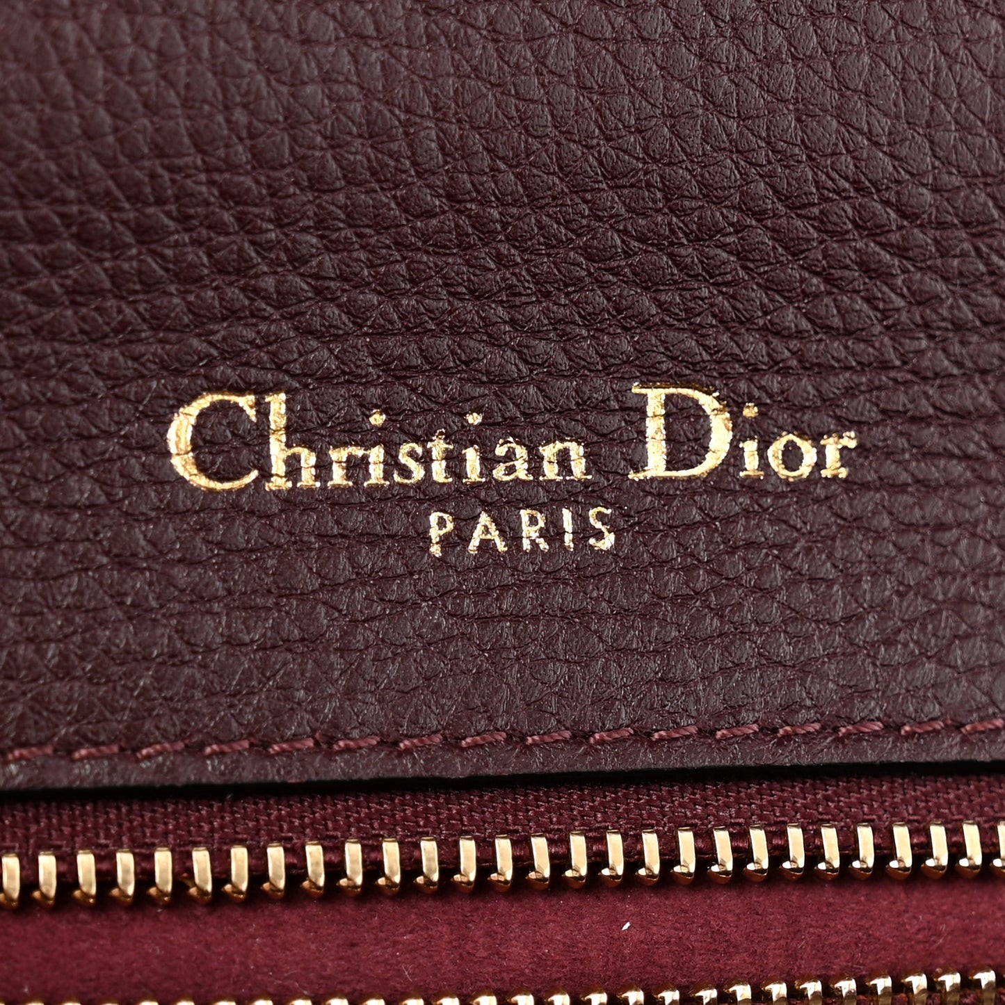 Grained Calfskin Small Diorama Flap Bag Burgundy