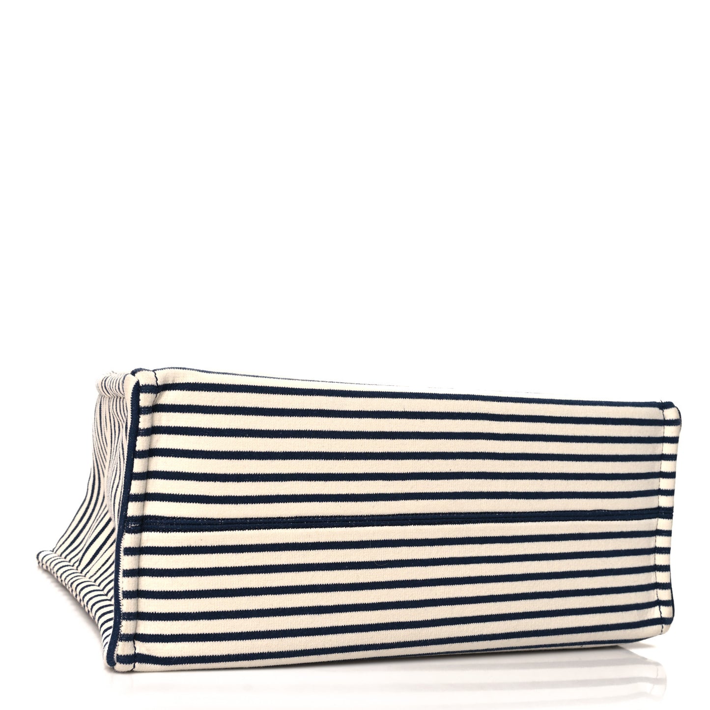 Canvas Calfskin Triomphe Large Cabas Navy Tan