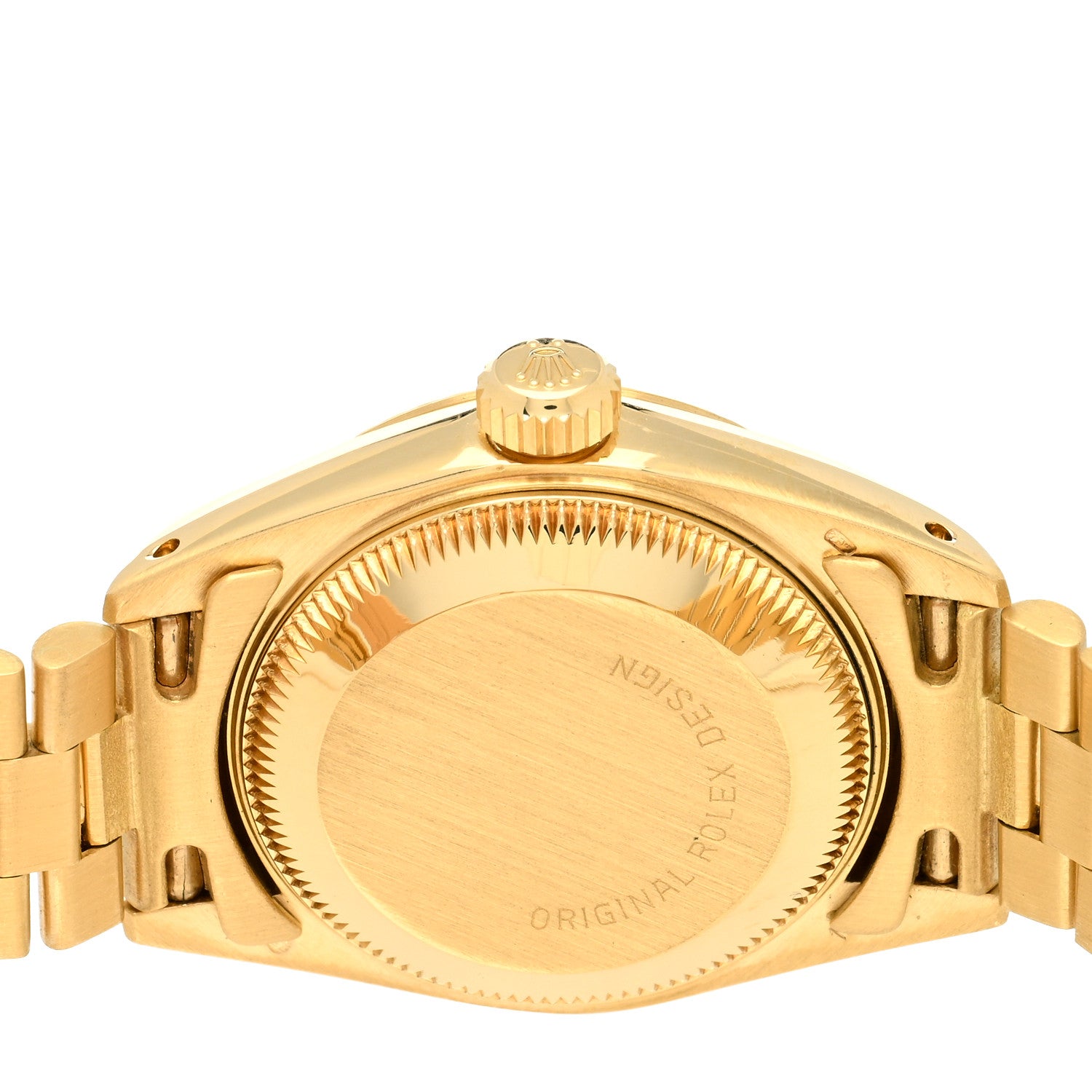 Rolex 18K Yellow Gold 26mm Oyster Perpetual Datejust President Watch Linen 69178 4 of 6