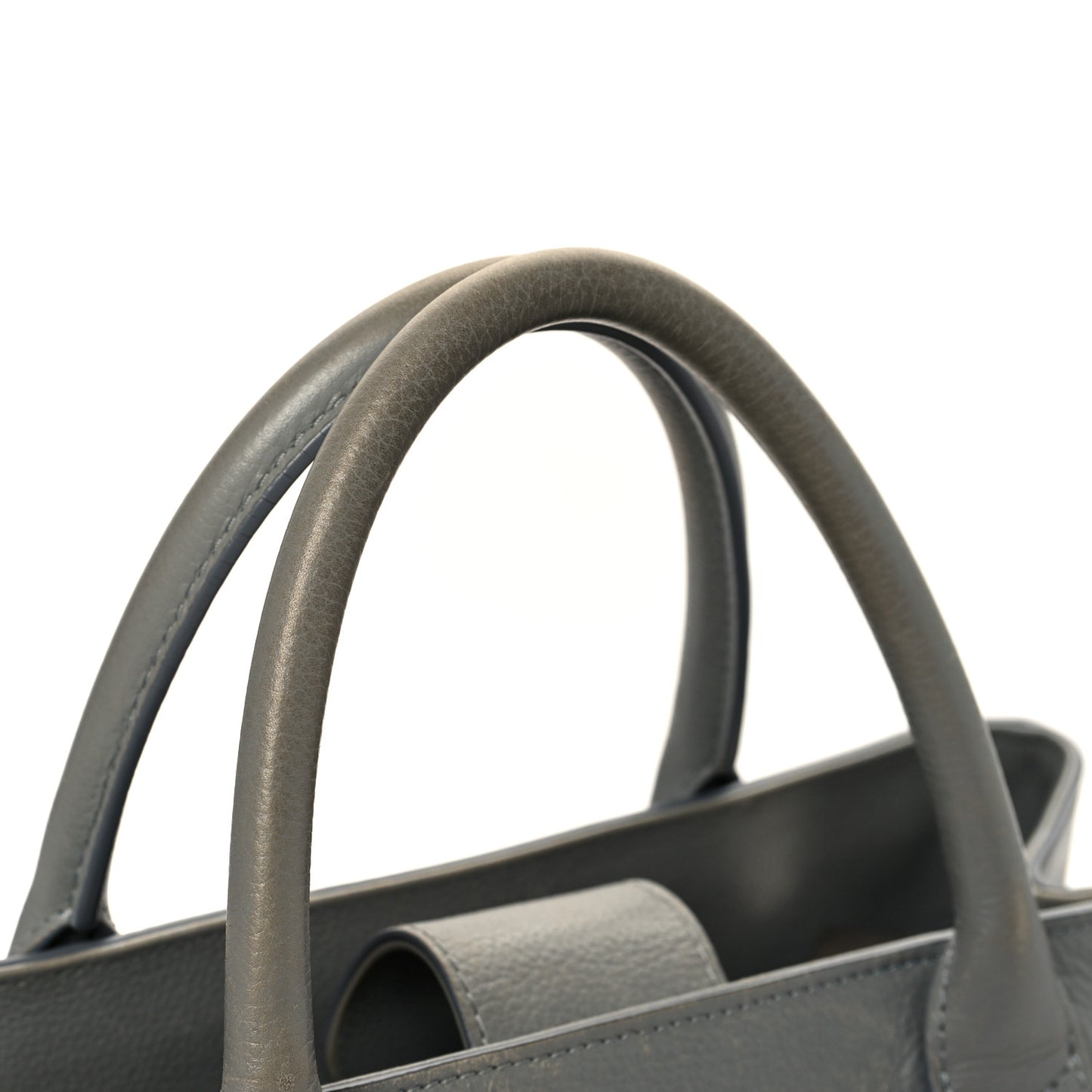 Grained Calfskin Small Neo Executive Shopper Tote Grey