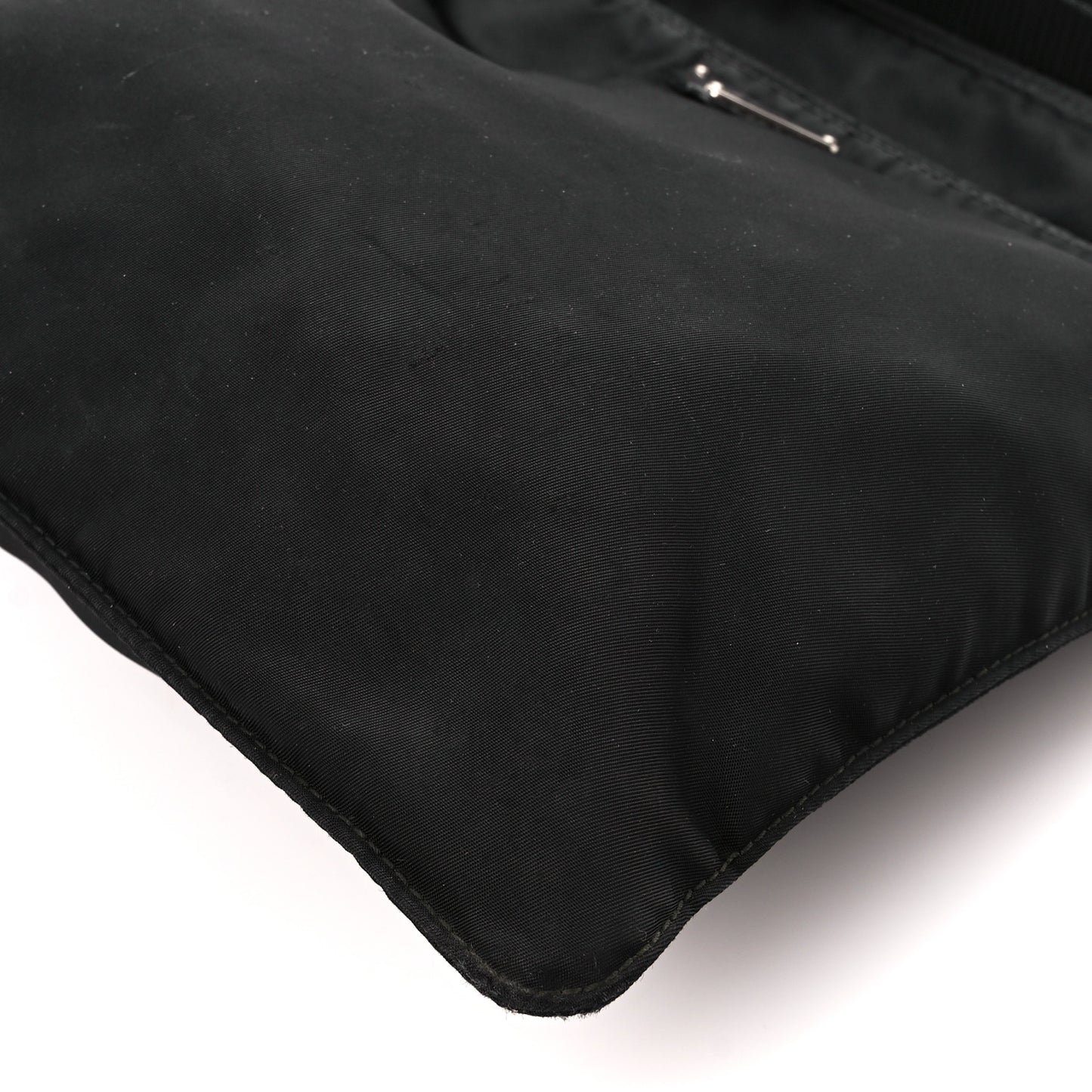 Nylon Saffiano Flat Messenger Bag Black