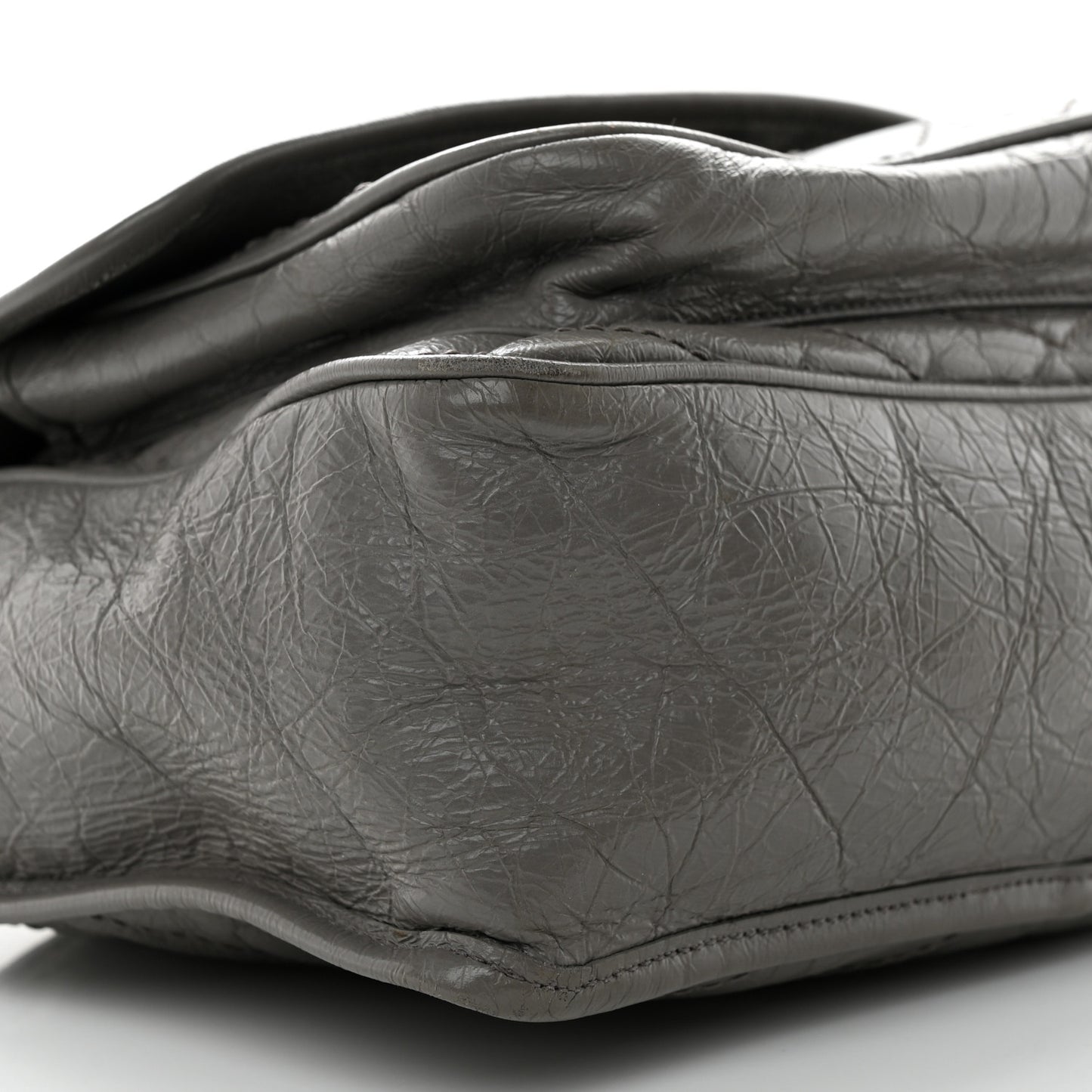 Crinkled Calfskin Matelasse Monogram Medium Niki Chain Satchel Fog