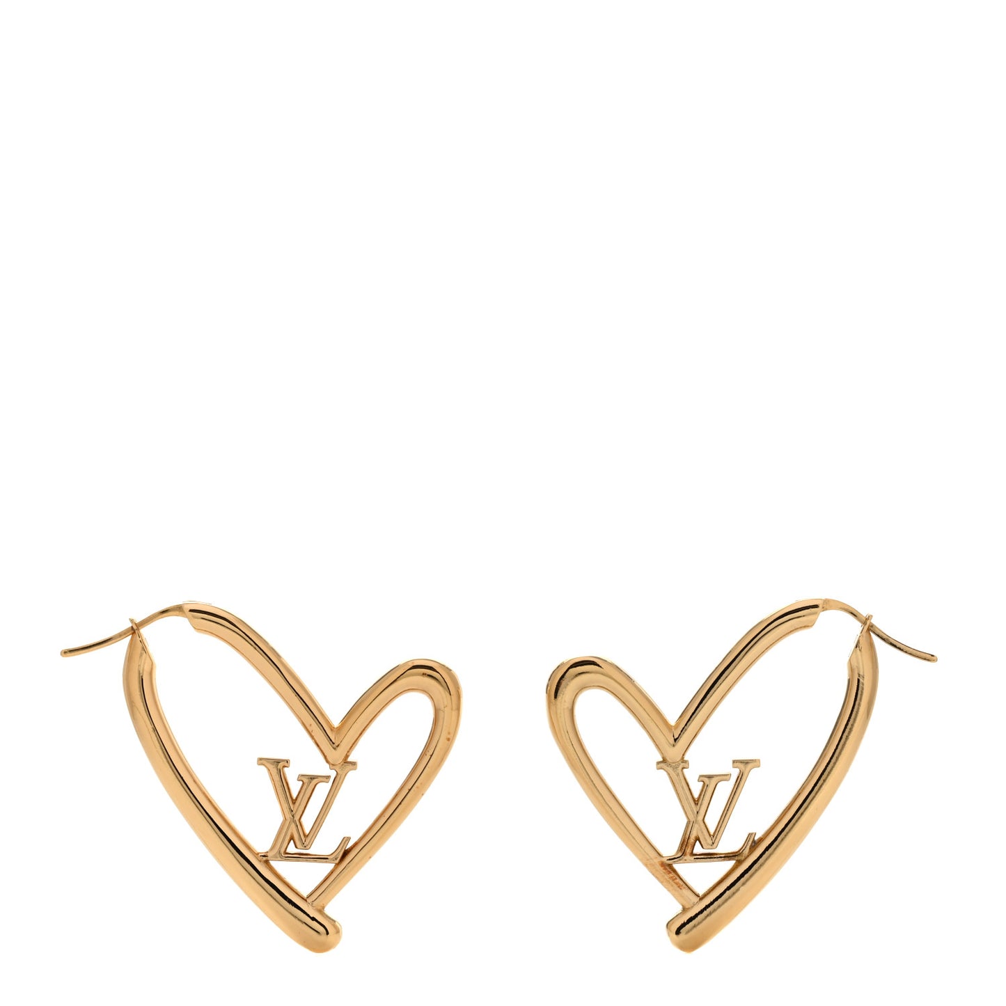 Metal Fall In Love Hoop Earrings GM Gold