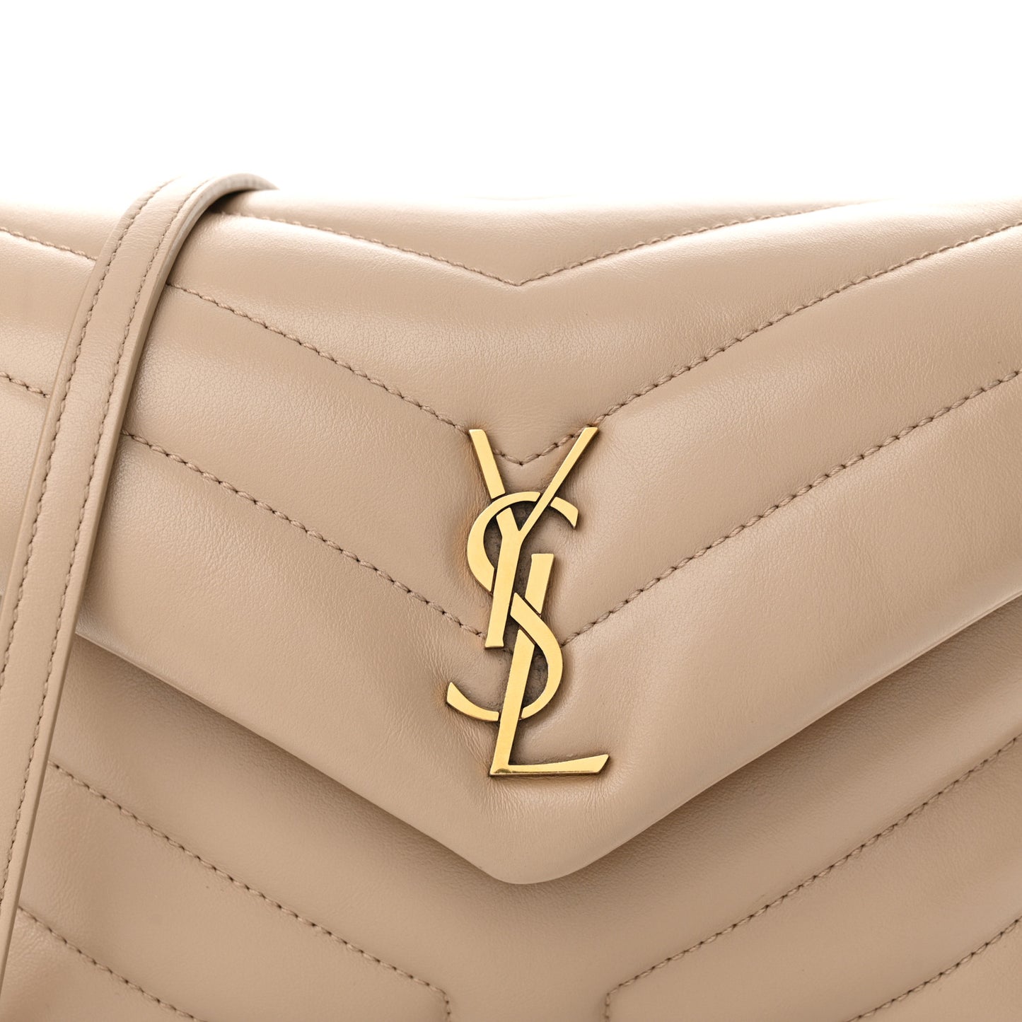 Calfskin Y Quilted Monogram Toy Loulou Crossbody Bag Dark Beige