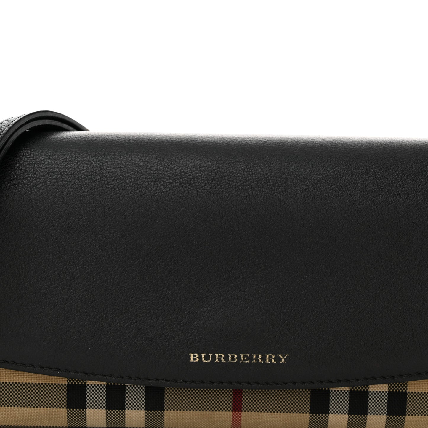 Calfskin House Check Henley Wallet On Chain Black