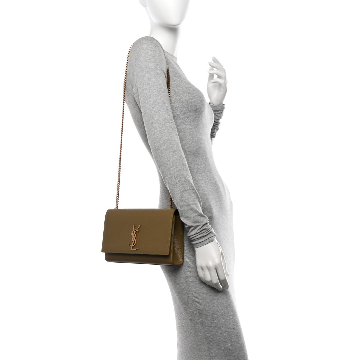 Grain De Poudre Medium Monogram Kate Satchel Hazel Green