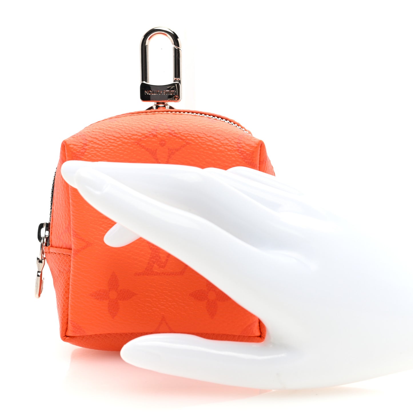 Taigarama Monogram Squared Pouch Bag Charm Orange