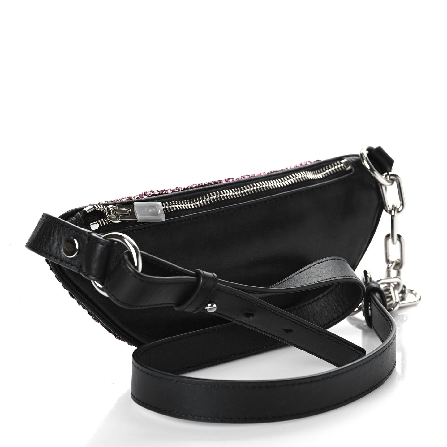 Rhinestone Mesh Mini Attica Belt Bag Prism Pink