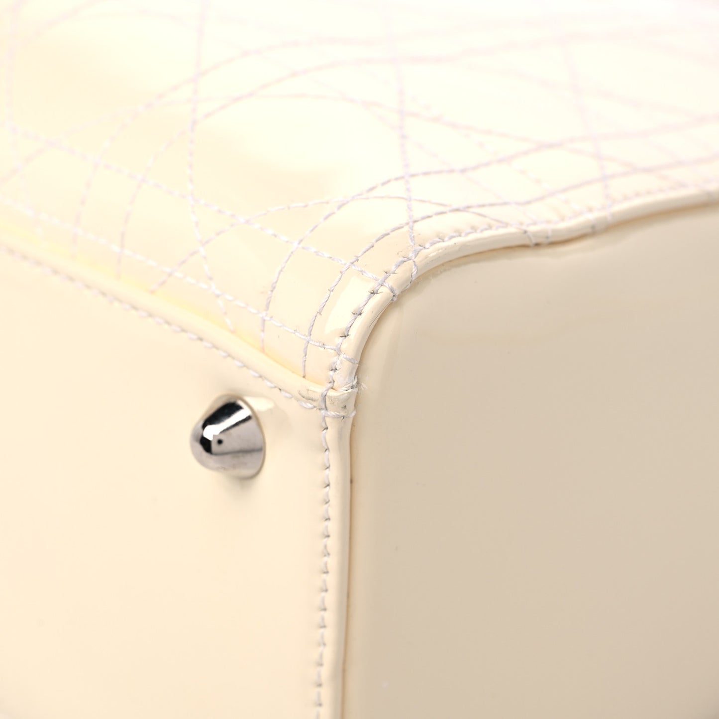 Patent Cannage Large Lady Dior White