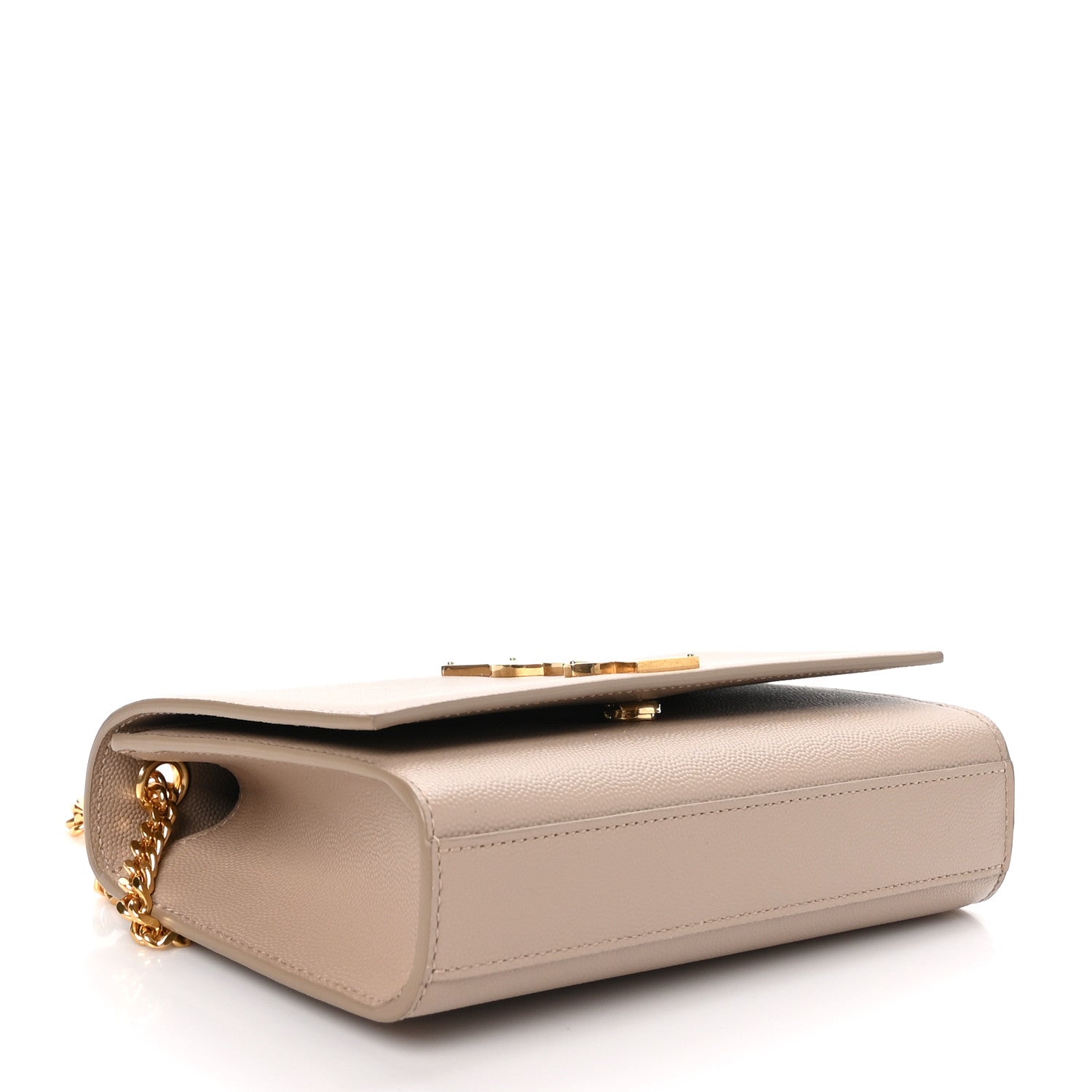 Saint Laurent Grain De Poudre Small Monogram Kate Satchel Dark Beige 4 of 10