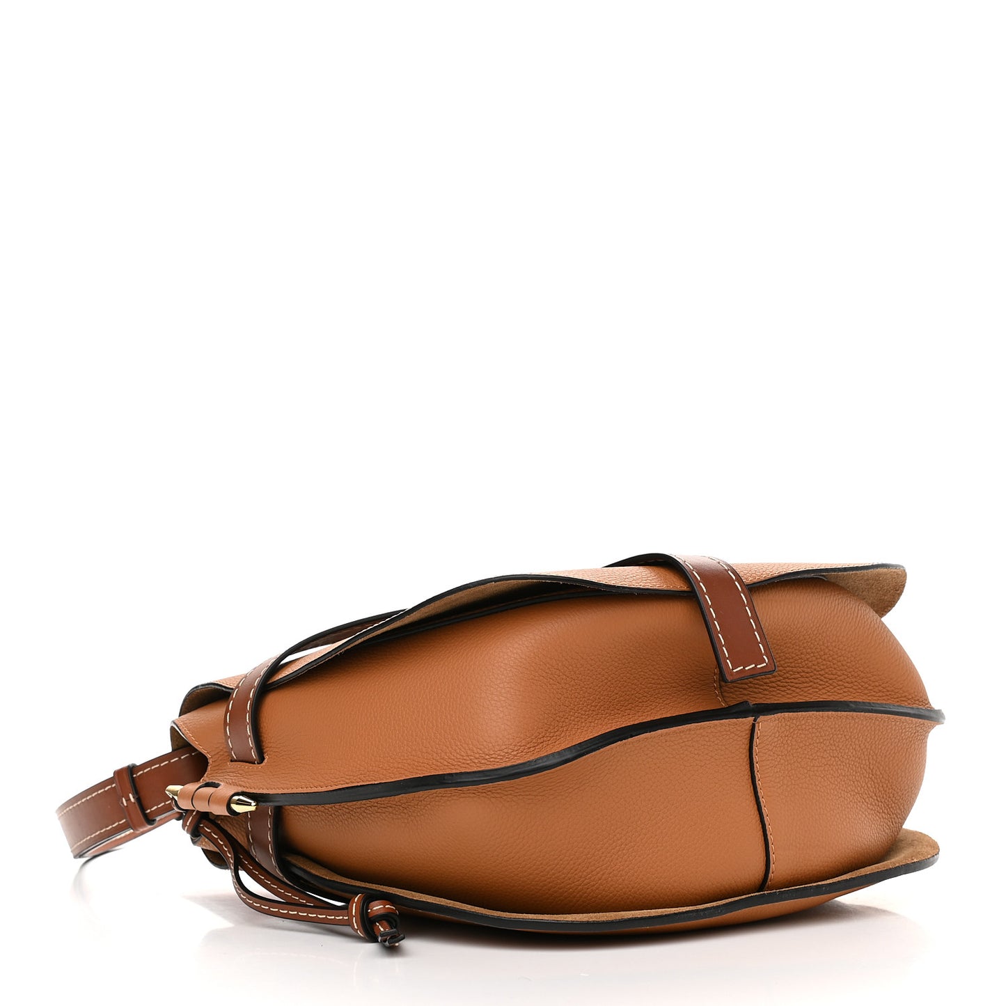 Grained Calfskin Gate Crossbody Bag Caramel Pecan