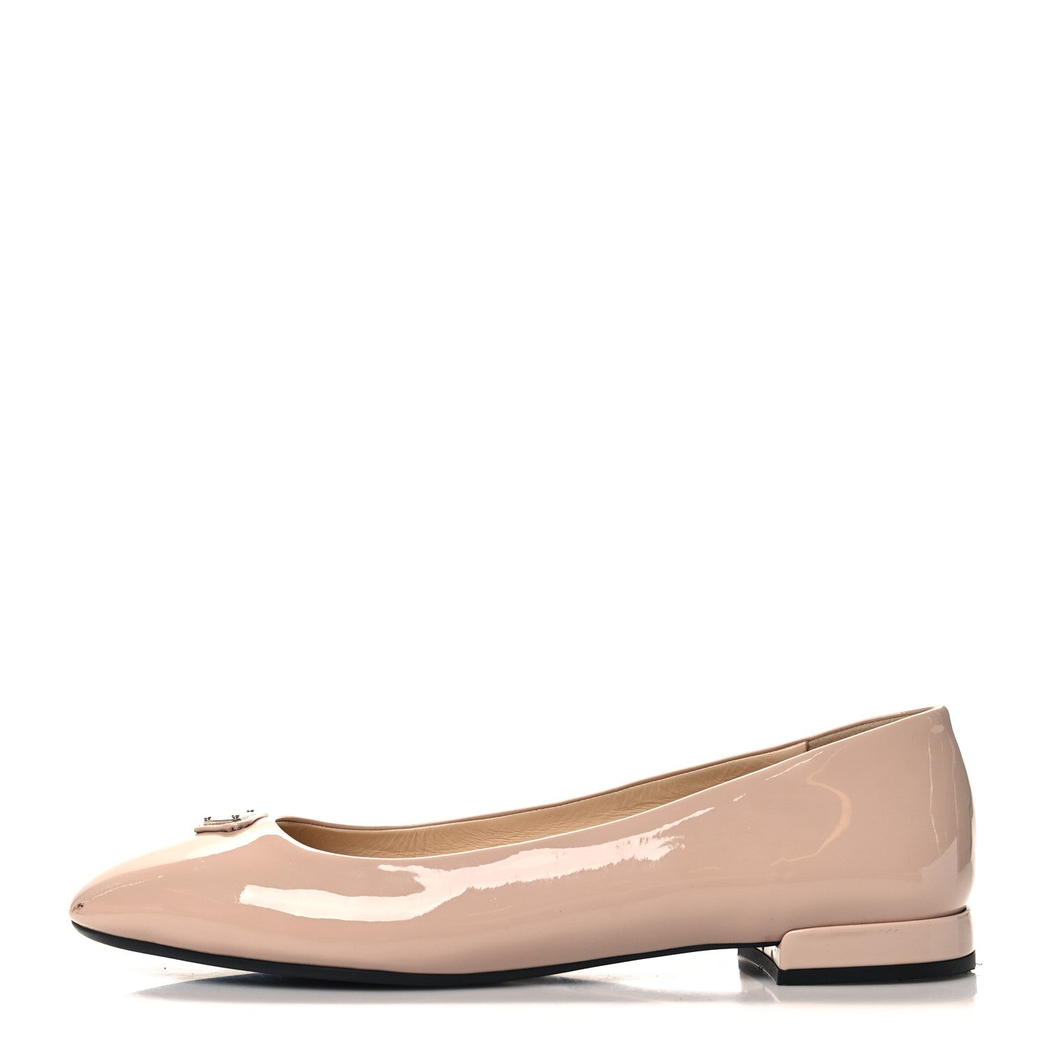 Prada Patent Triangle Ballerina Flats 39.5 Cipria 1 of 10