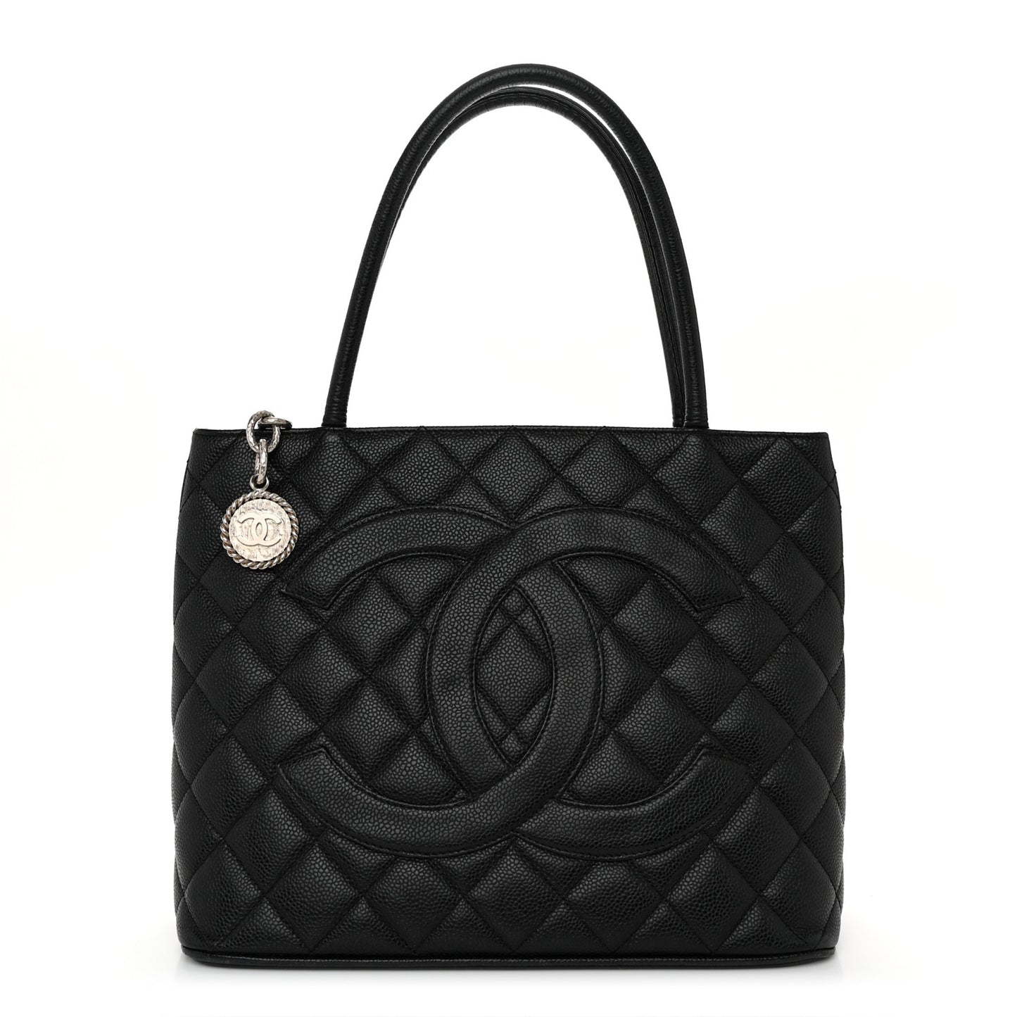 Caviar Quilted Medallion Tote Black