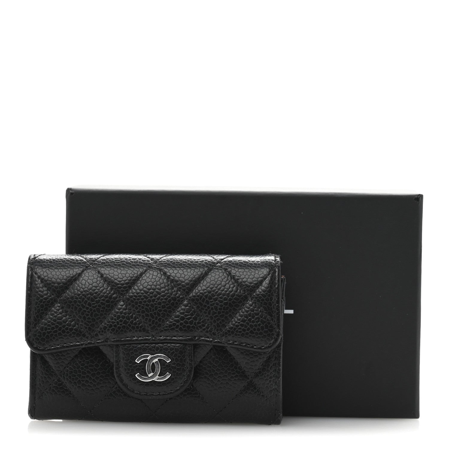 Chanel Caviar Quilted Flap Card Holder Wallet Black 11 of 11