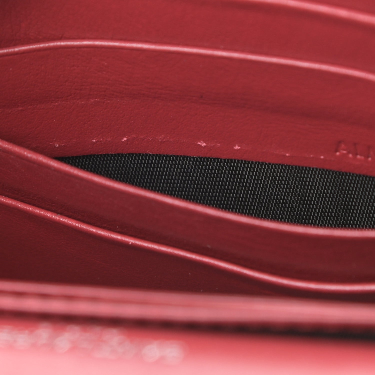 Saint Laurent Calfskin Crocodile Embossed Monogram Sunset Chain Wallet Rouge Eros 12 of 12