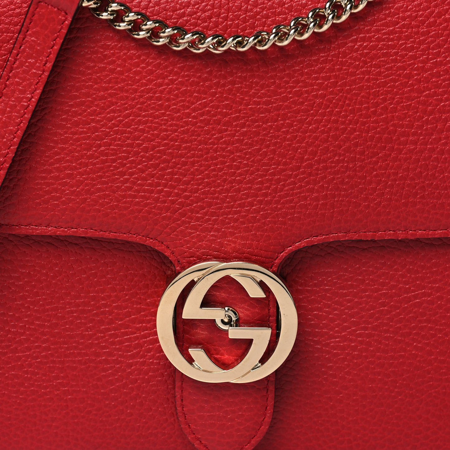 Dollar Calfskin Interlocking G Shoulder Bag Red