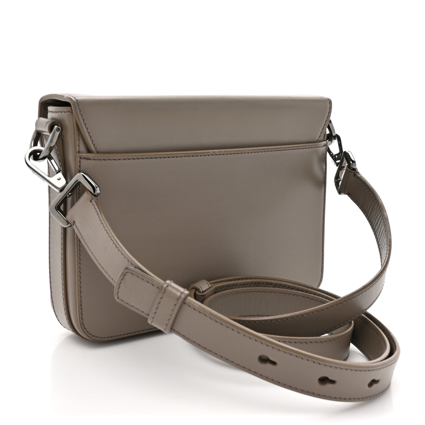 Smooth Calfskin Lock Messenger Bag Beige
