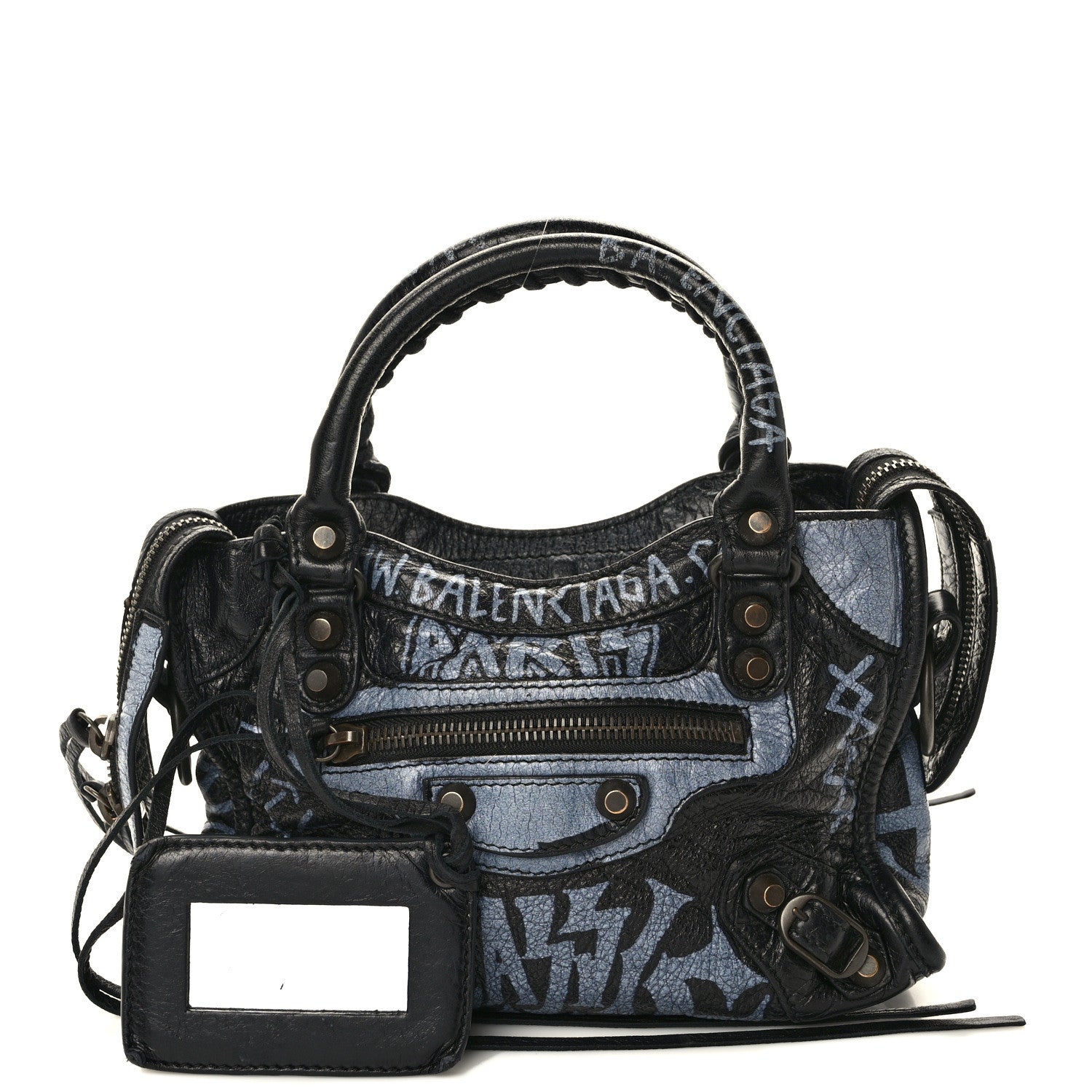Balenciaga Agneau Arena Graffiti All Over Classic Hardware Mini City Black 1 of 12
