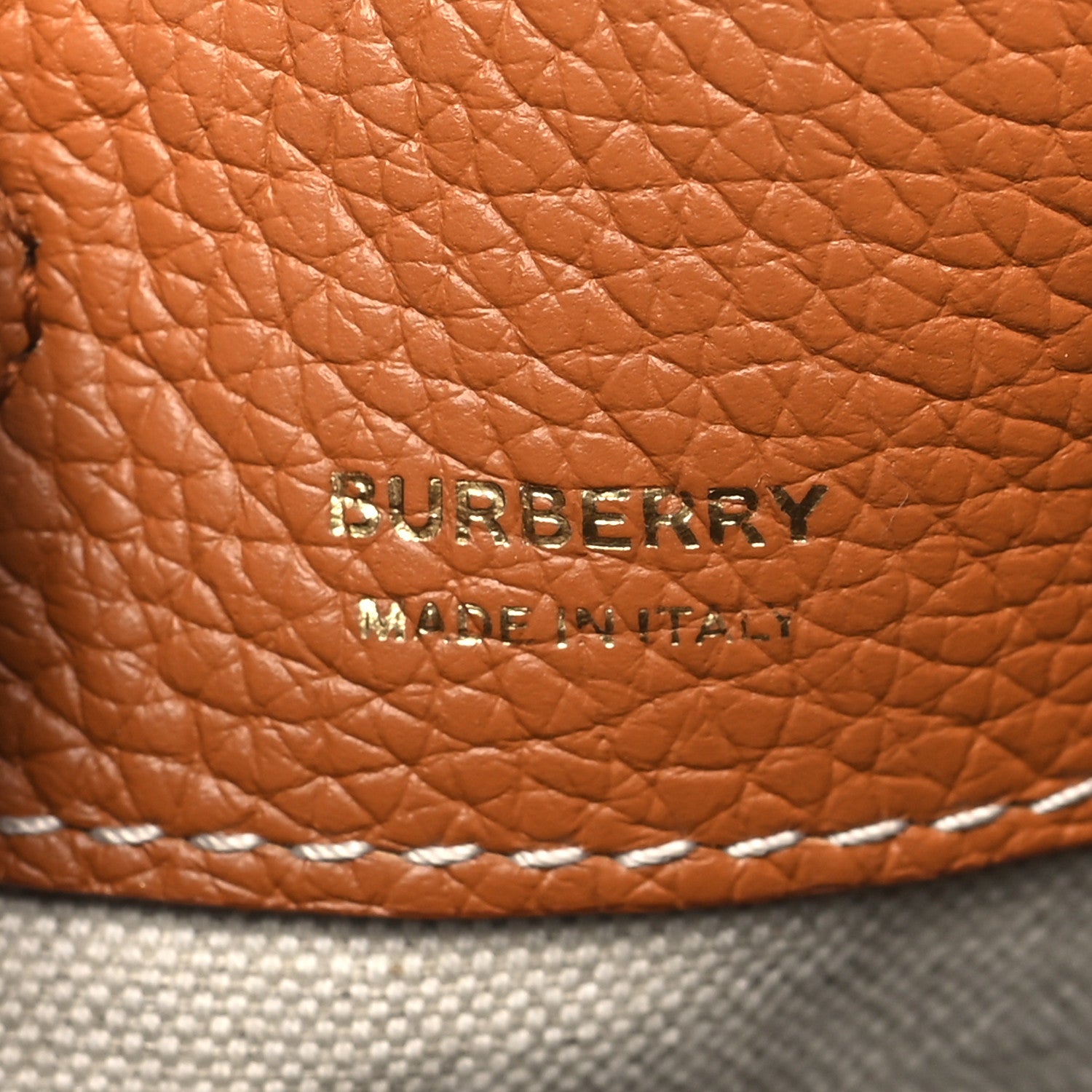 Burberry Calfskin TB Mini Bucket Bag Warm Russet Brown 6 of 9