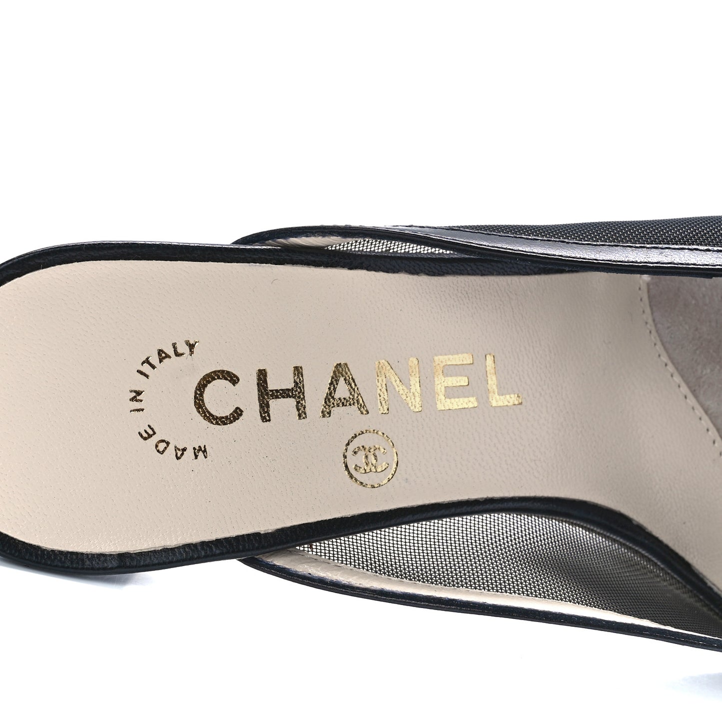 Mesh Cap Toe CC Mules 36 Black