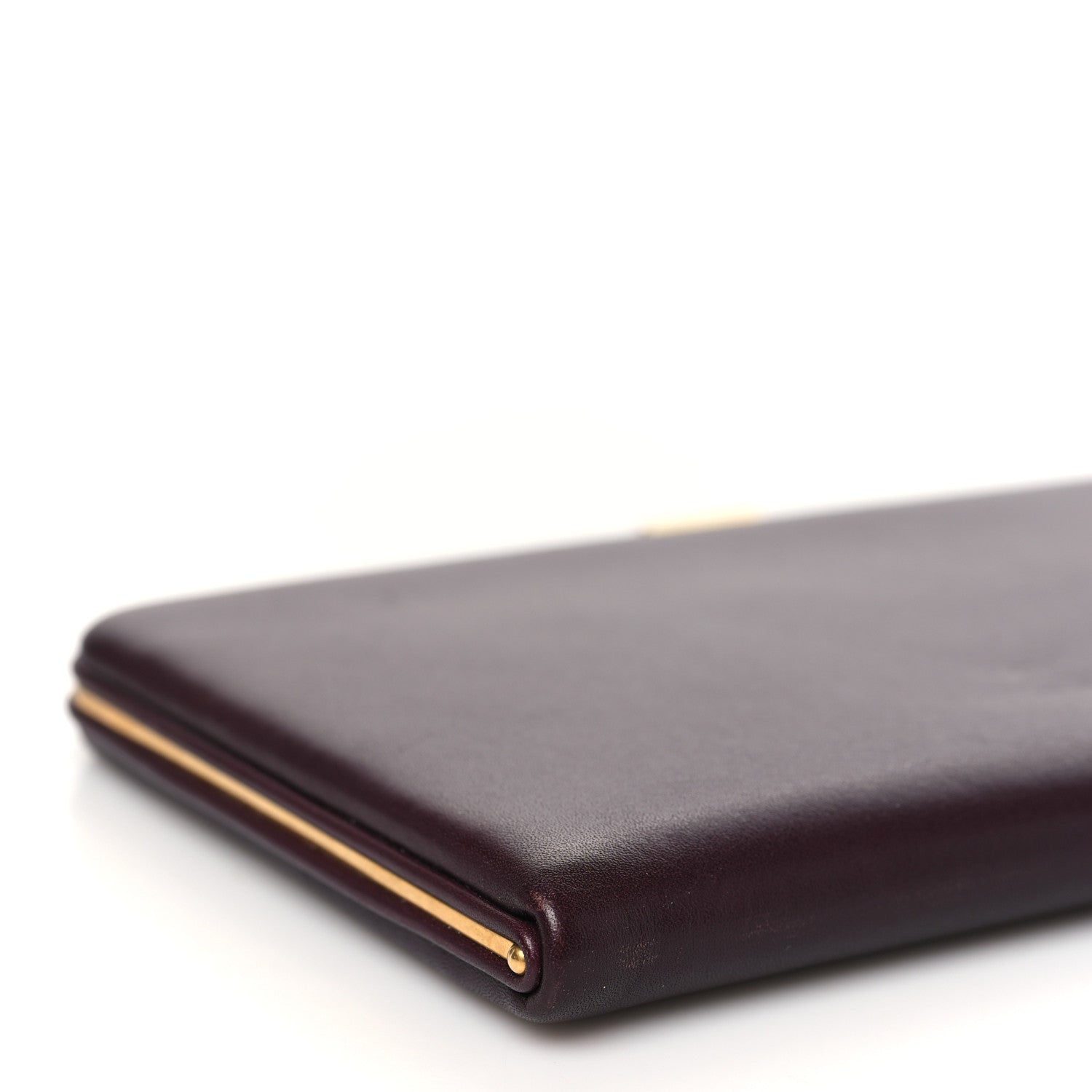 Celine Smooth Calfskin Clasp Large Wallet On Chain Bordeaux 10 of 11