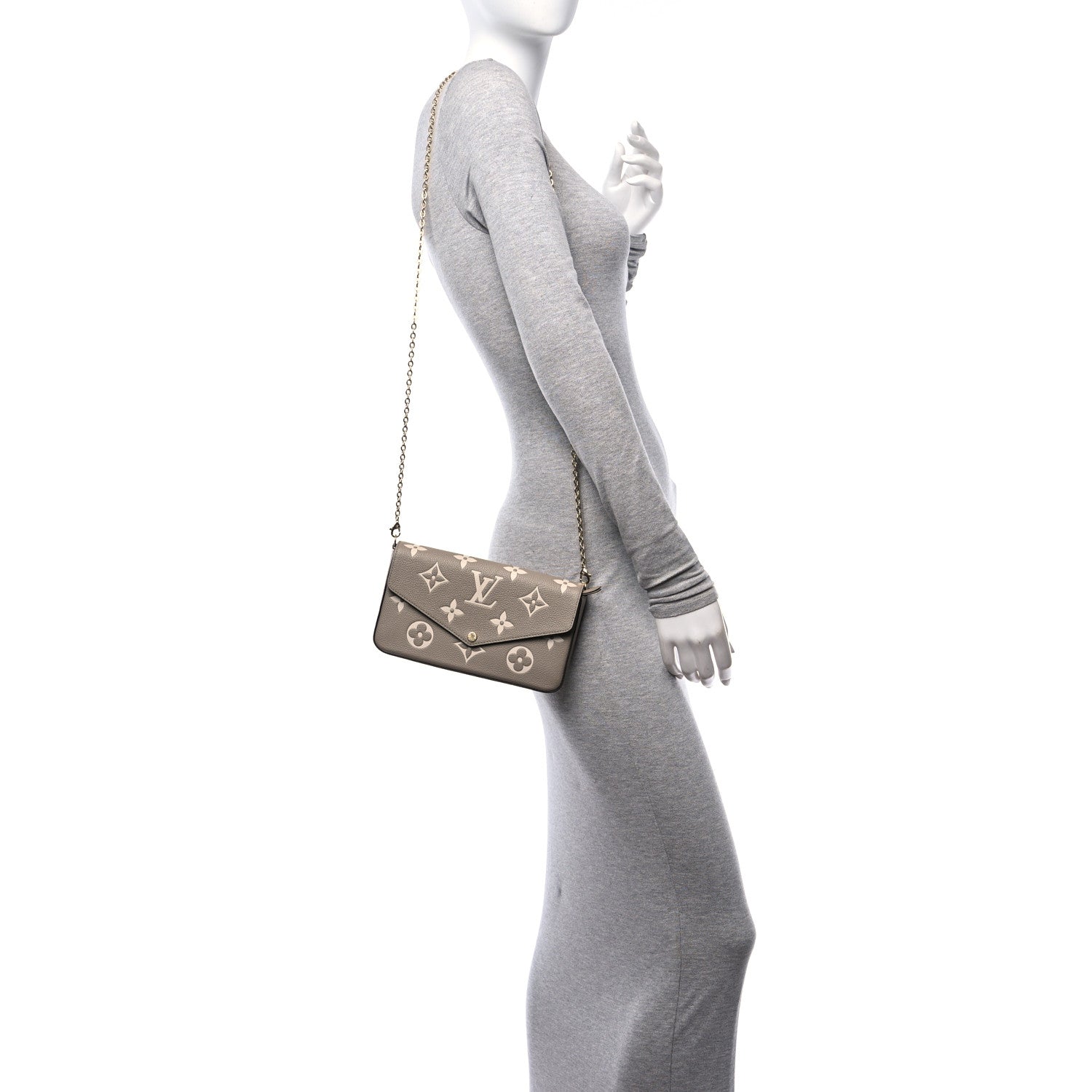 Louis Vuitton Empreinte Monogram Giant Felicie Pochette Tourterelle Creme 2 of 10