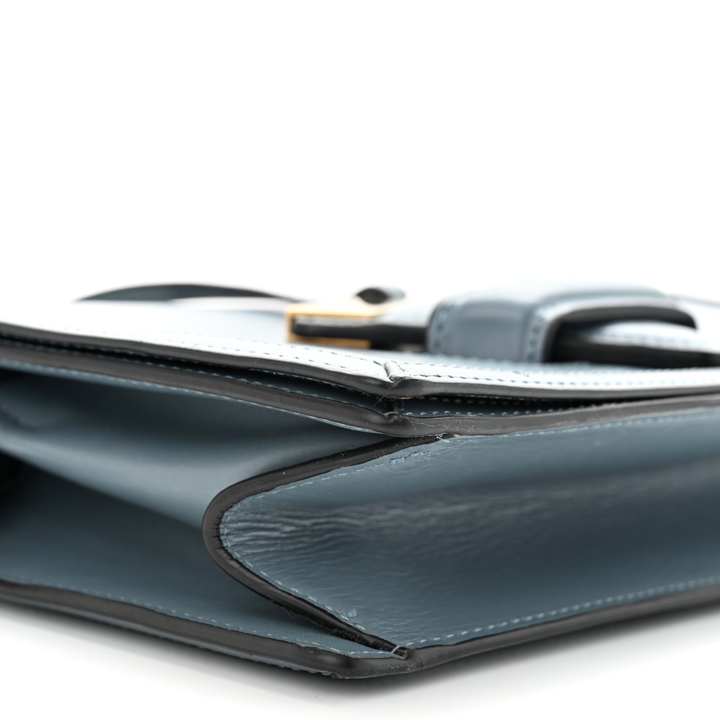 Calfskin Medium Barcelona Shoulder Bag Stone Blue