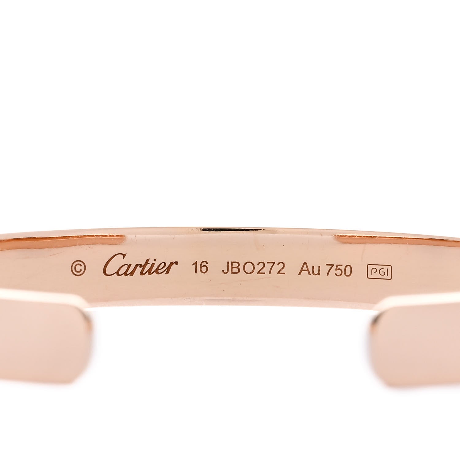 Cartier 18K Pink Gold LOVE Cuff Bracelet 16 3 of 4