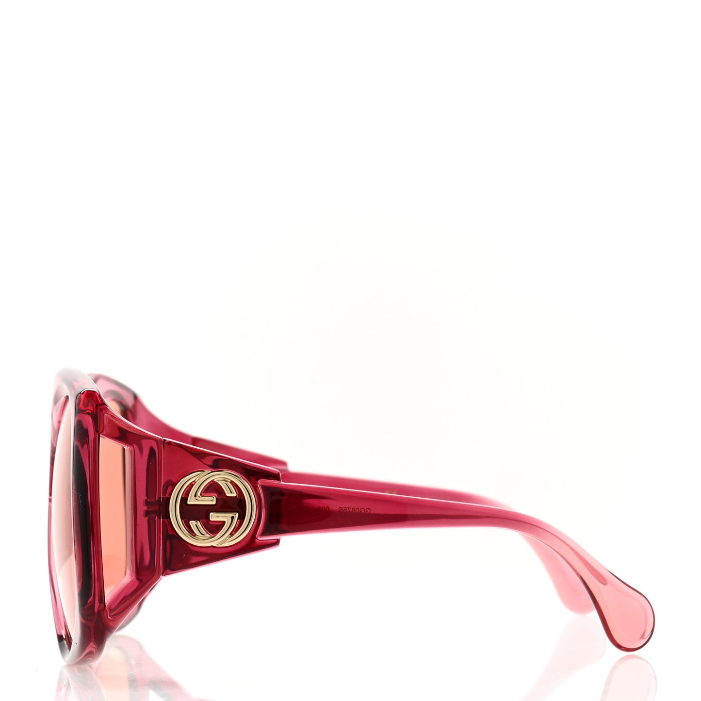 Acetate Round Sunglasses GG0875S Burgundy Orange