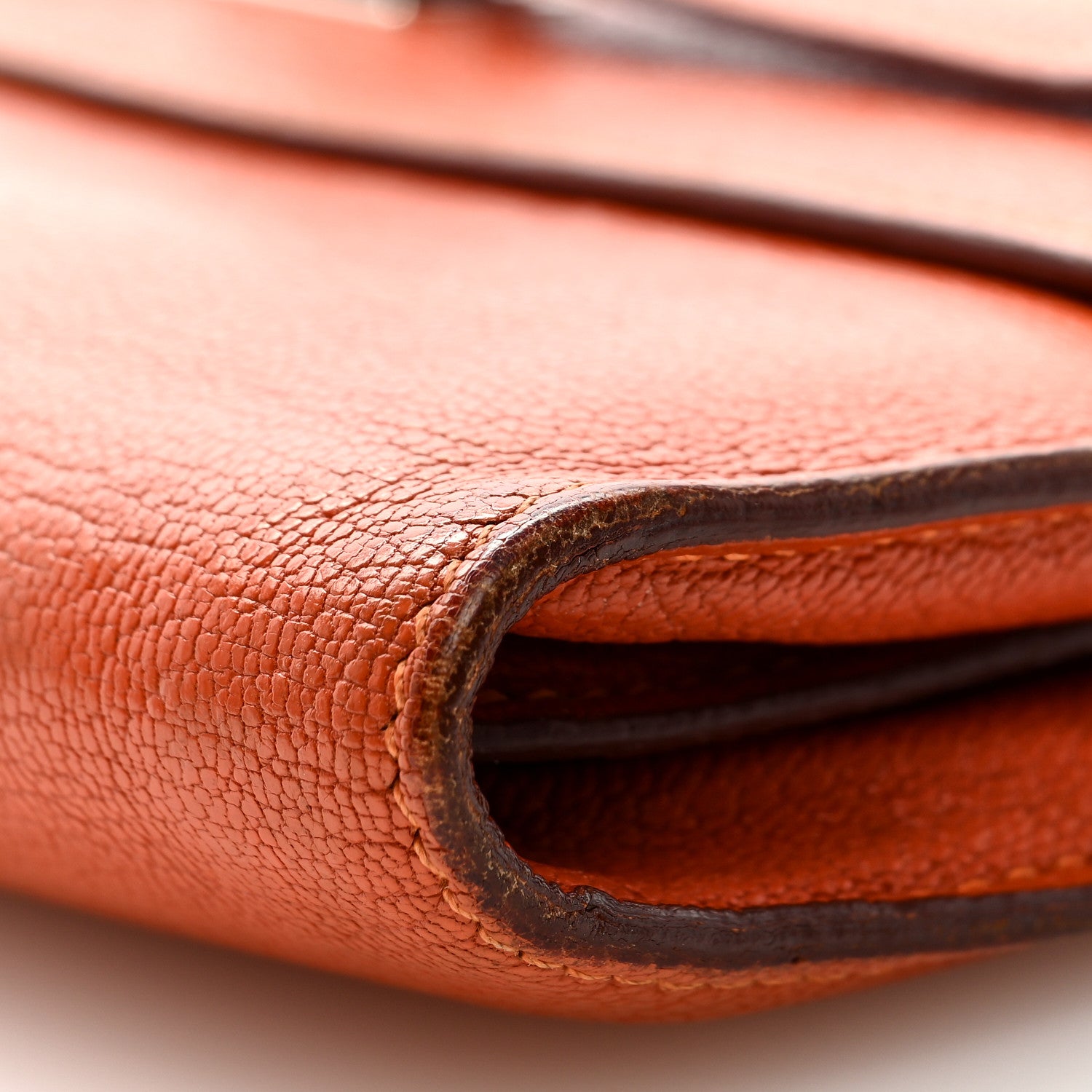 Hermes Chevre Mysore Kelly Longue Wallet Orange 9 of 18