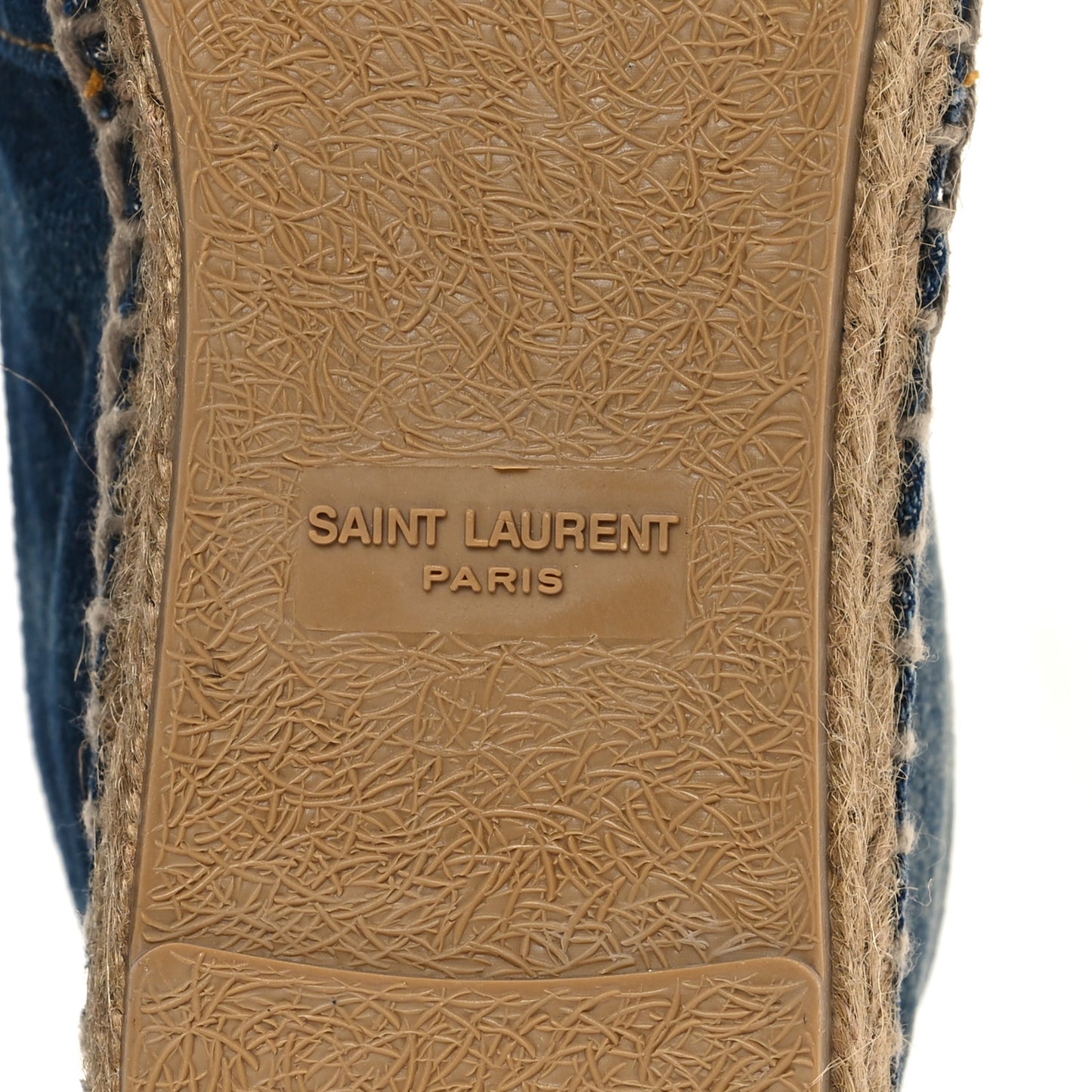 Denim Logo Embroidered Espadrilles 36 Deep Blue