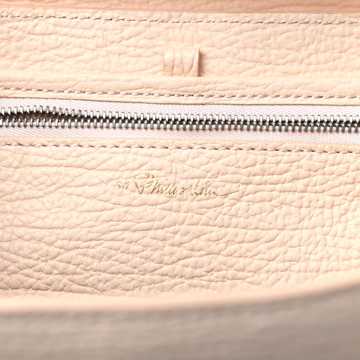 Textured Calfskin Pashli Backpack White Peach