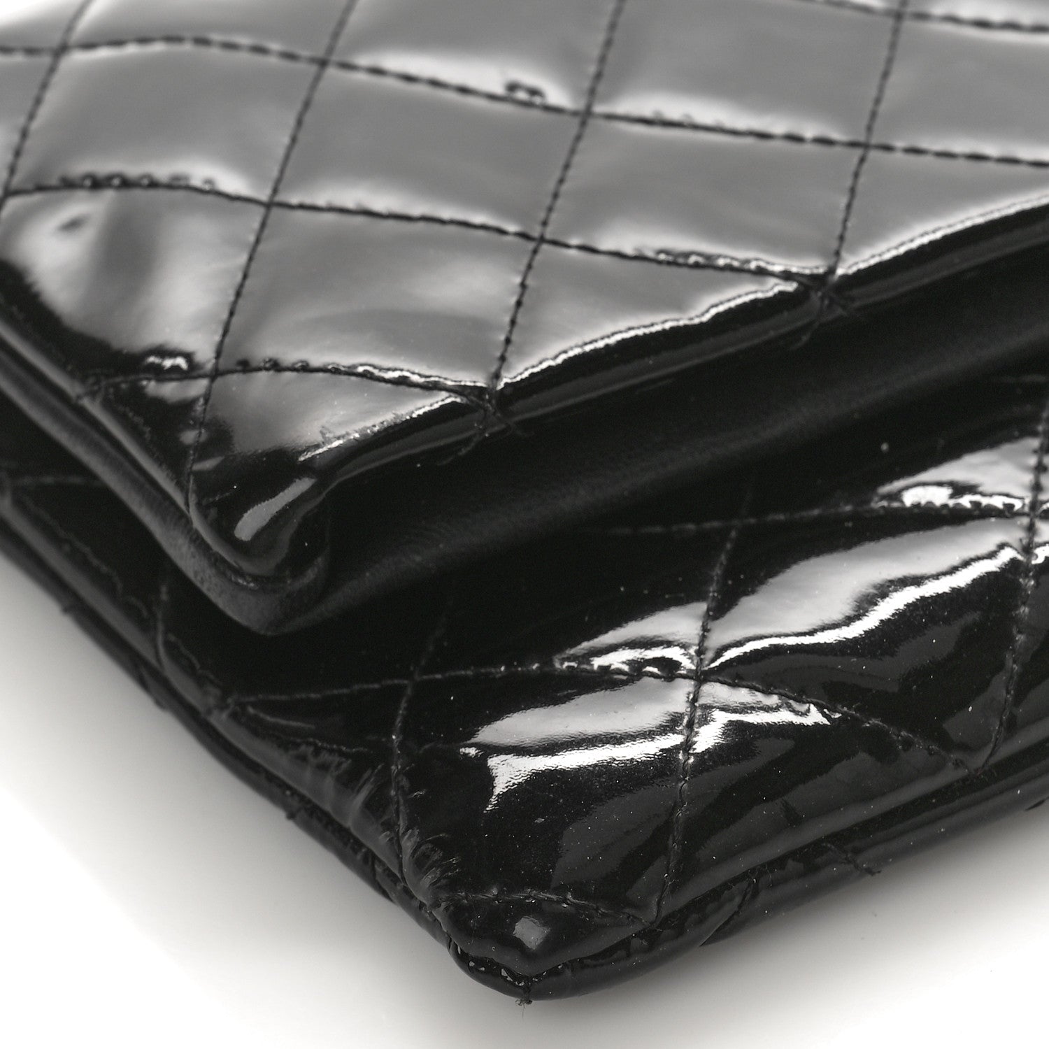 Chanel Patent Calfskin Quilted Beauty CC Clutch Black 9 of 10
