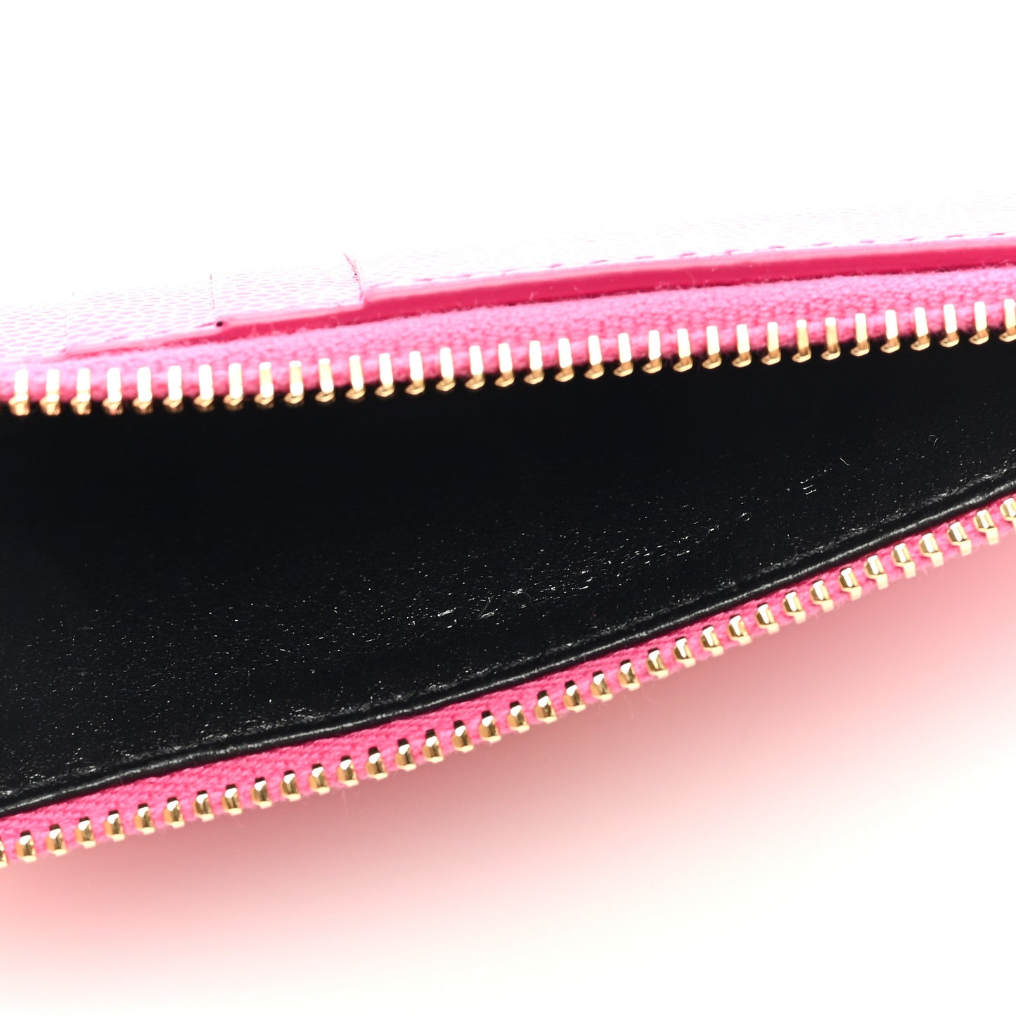 Grain De Poudre Matelasse Chevron Monogram Fragments Zippered Card Case Fresh Fuxia