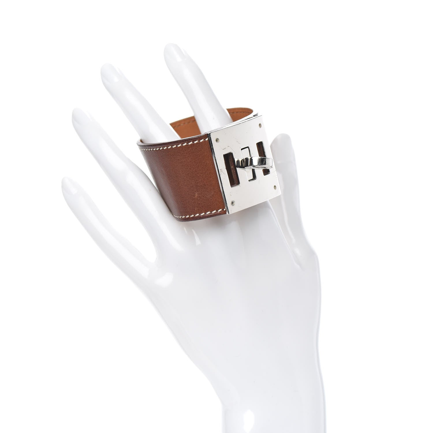 Hermes Natural Barenia Kelly Dog Cuff Fauve 2 of 6