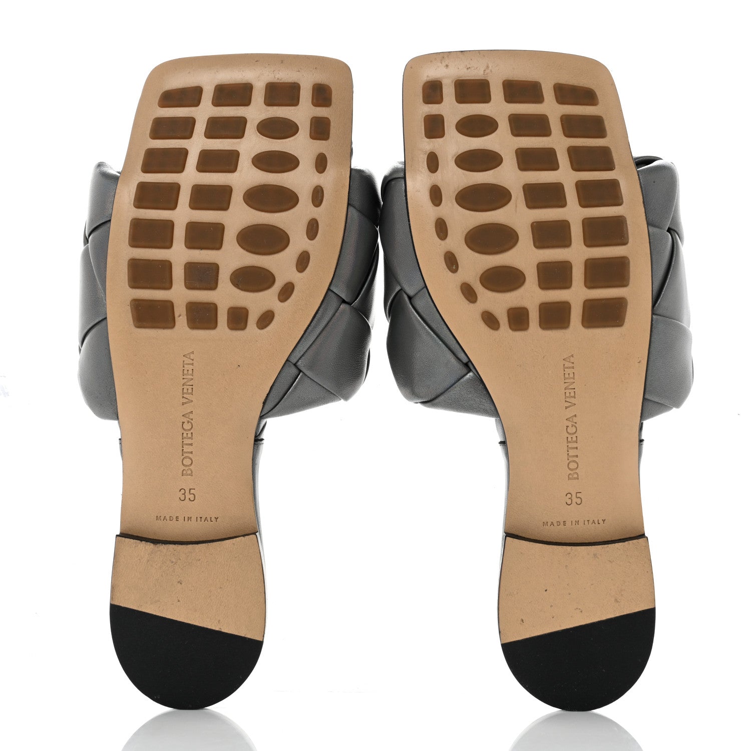 Bottega Veneta Laser Nappa Maxi Intrecciato Lido Flat Sandals 35 Oyster 5 of 7