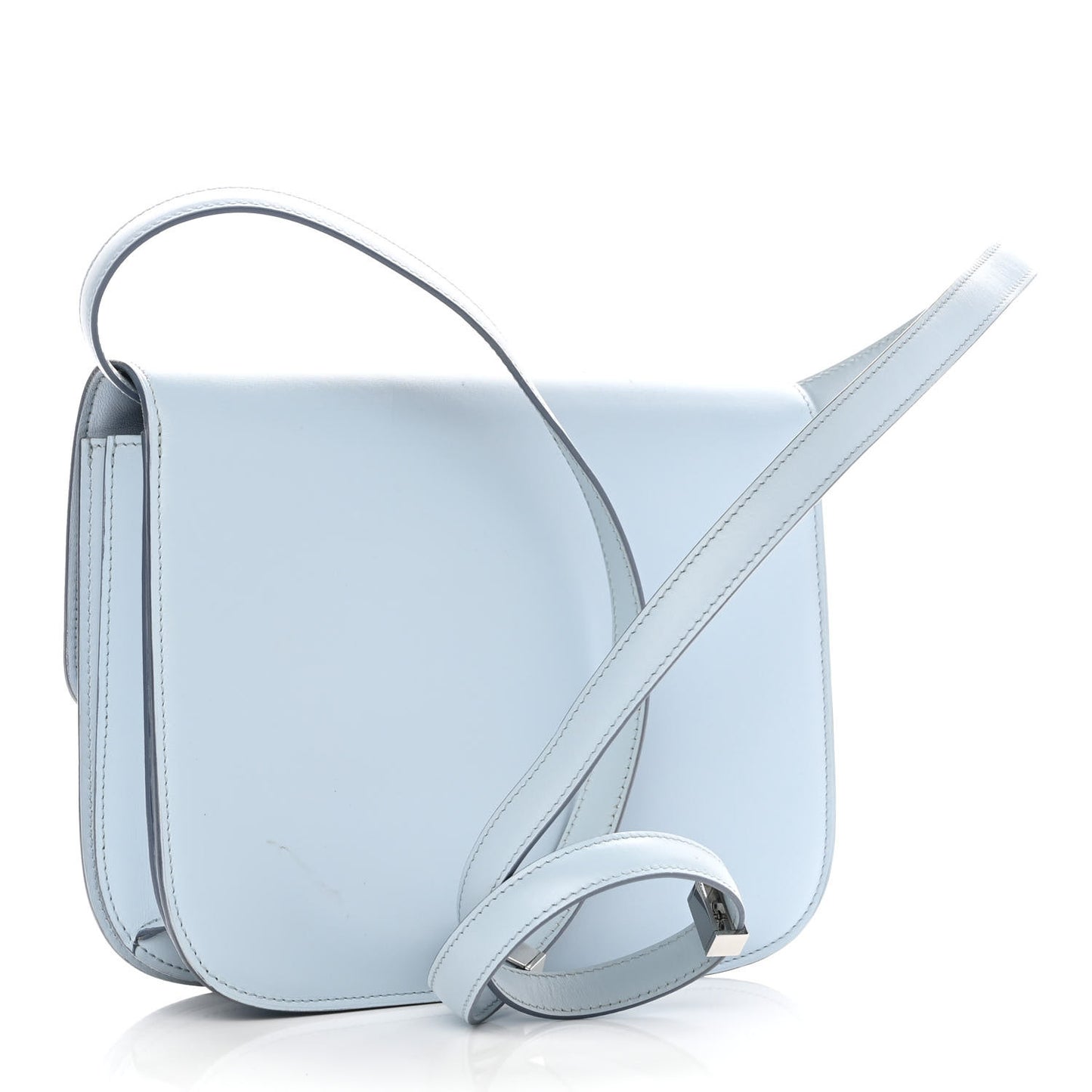 Box Calfskin Medium Classic Box Flap Bag Pale Blue