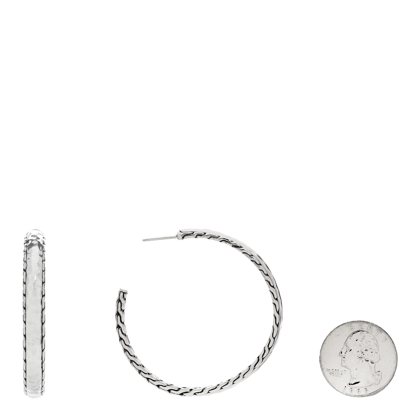 Sterling Silver Classic Chain Hoop Earrings