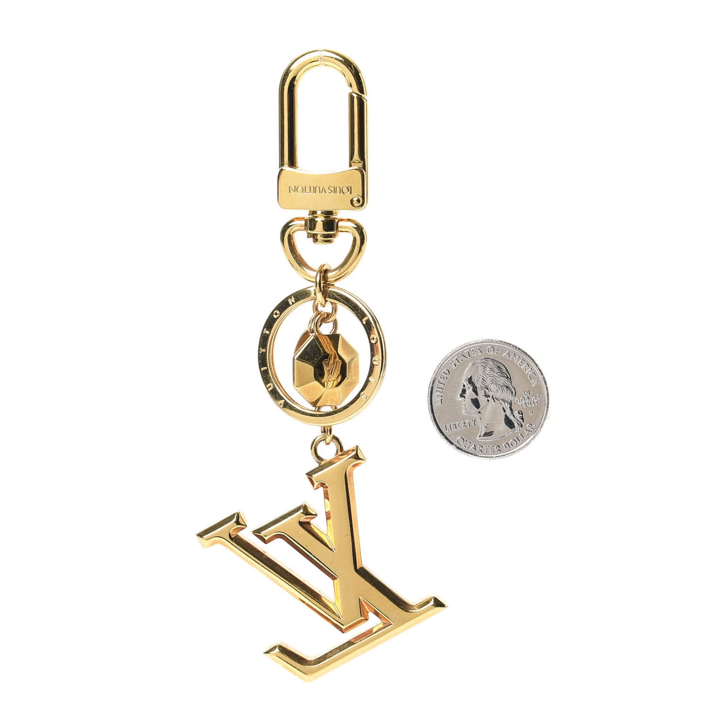 LV Facettes Bag Charm Key Holder Gold