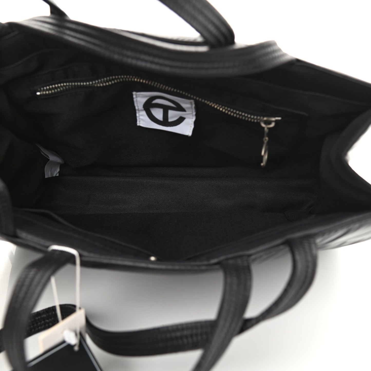 Nylon Medium Puff Shopping Bag Black