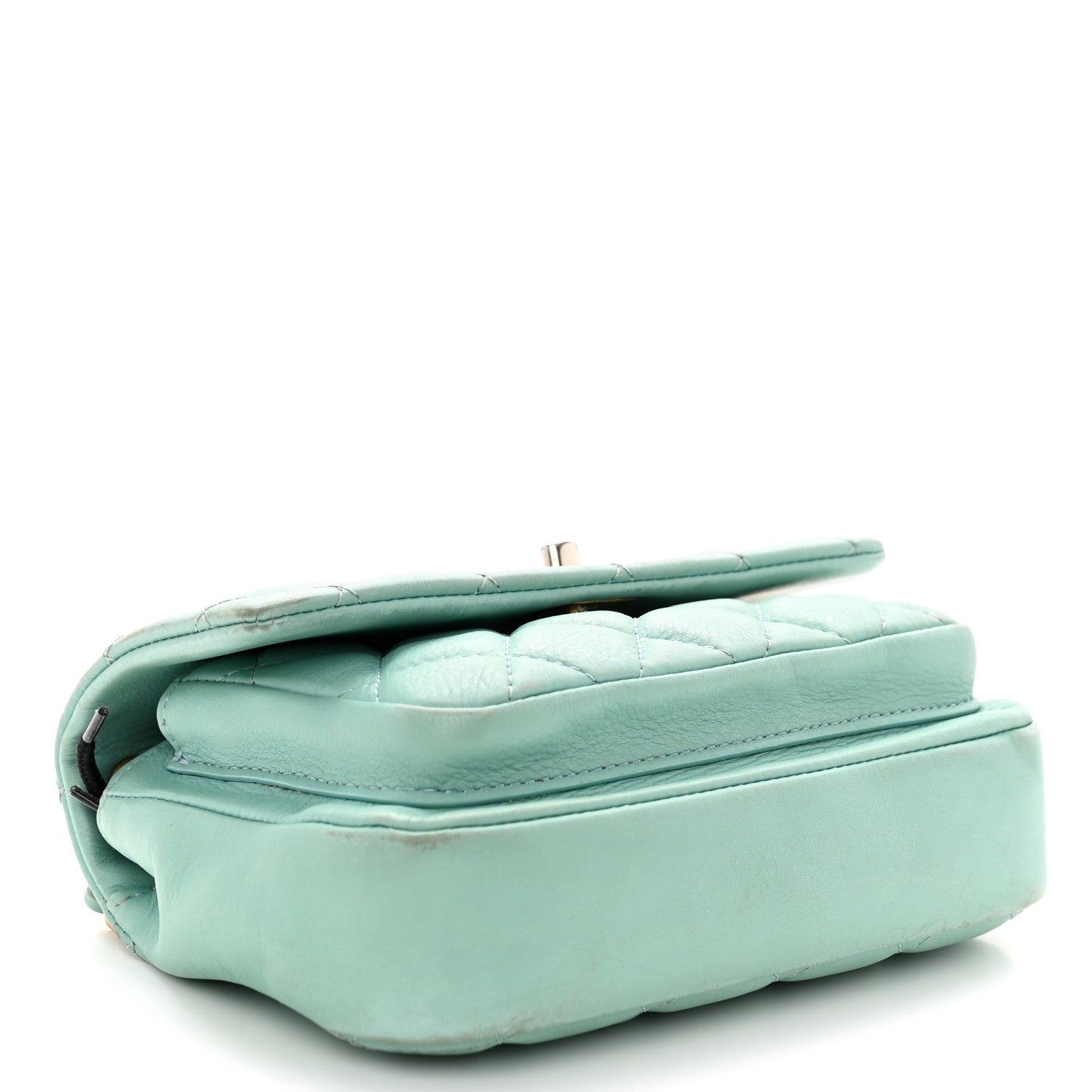 Chanel Calfskin Quilted Top Handle Flap Light Blue 4 of 12